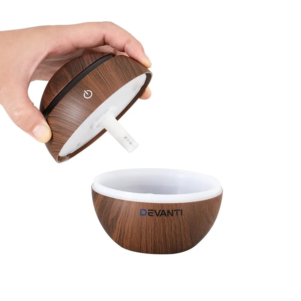Devanti Aroma Diffuser Aromatherapy Dark Wood 130ml Wholesale Hub
