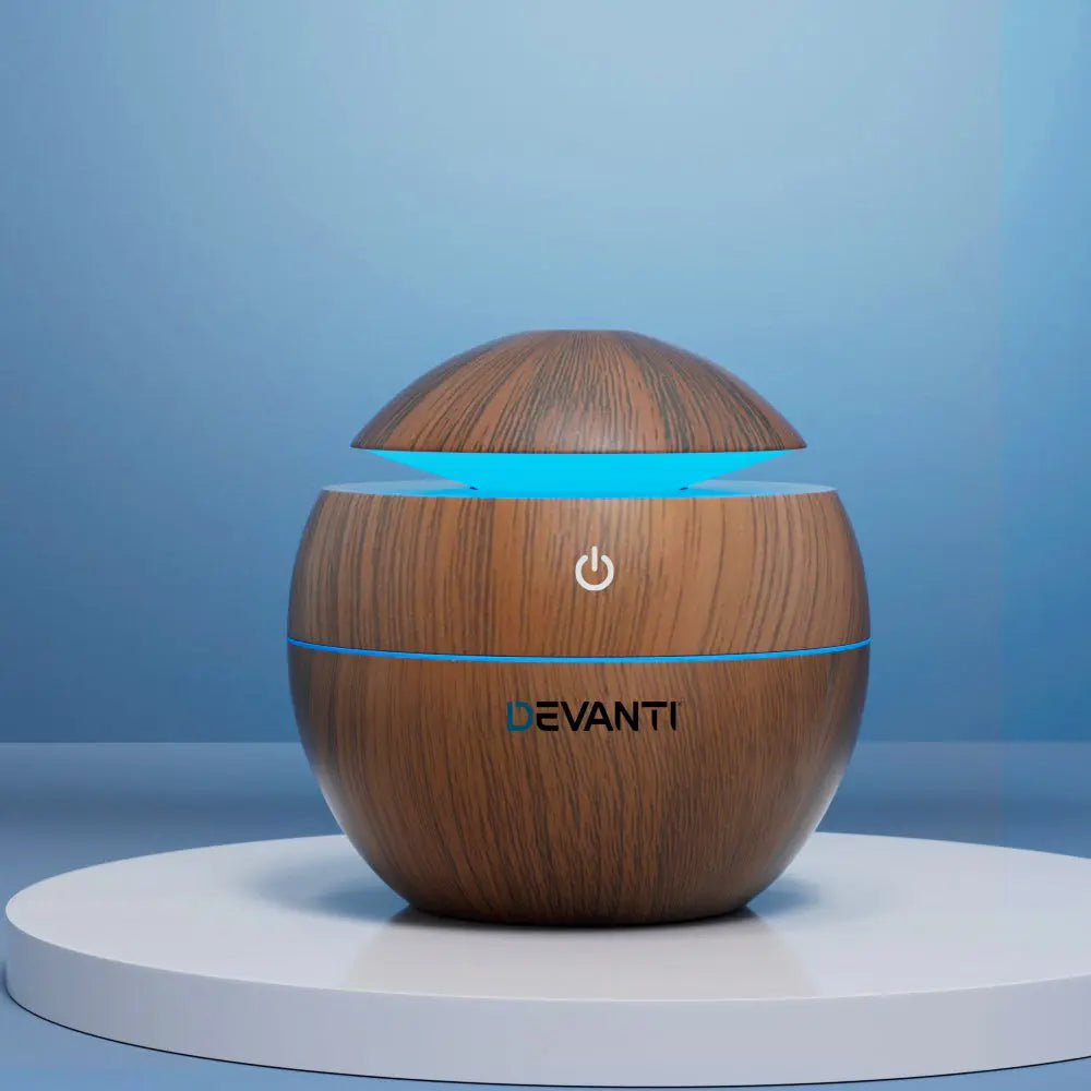 Devanti Aroma Diffuser Aromatherapy Dark Wood 130ml Wholesale Hub