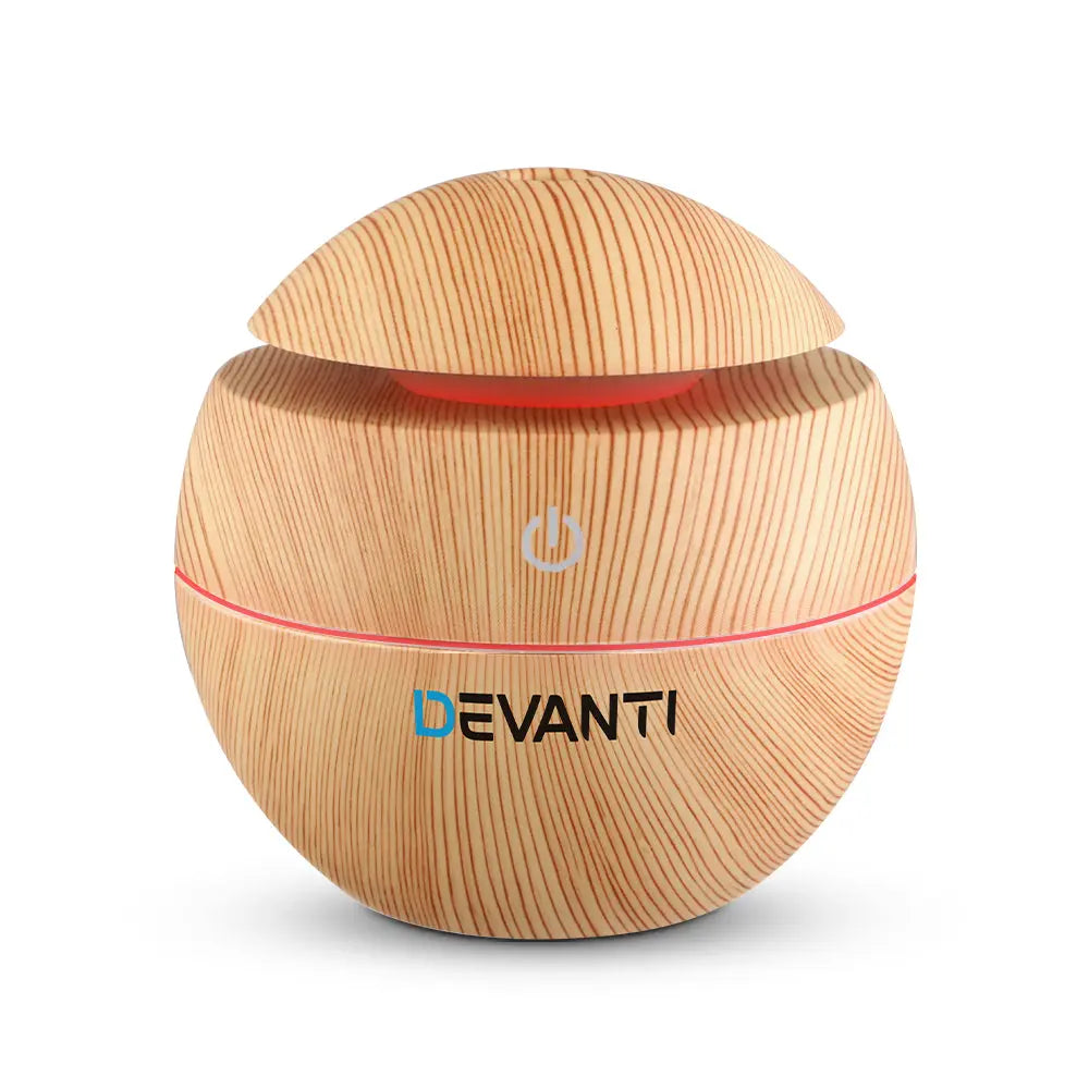 Devanti Aroma Diffuser Aromatherapy Light Wood 130ml Wholesale Hub