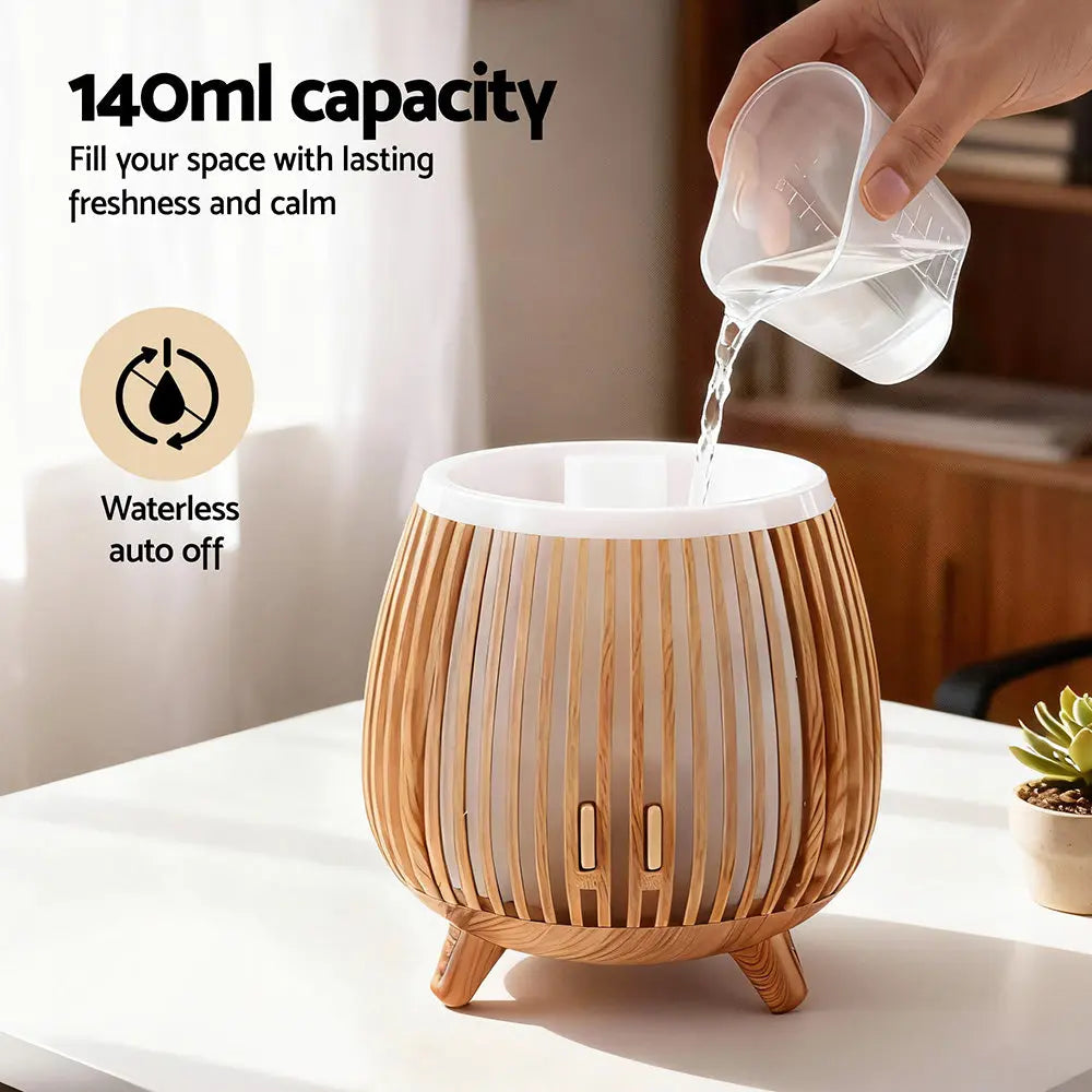 Devanti Ultrasonic Aroma Diffuser Aromatherapy 140ml LED Lights Iron Humidifier Forest Deep Wood Wholesale Hub