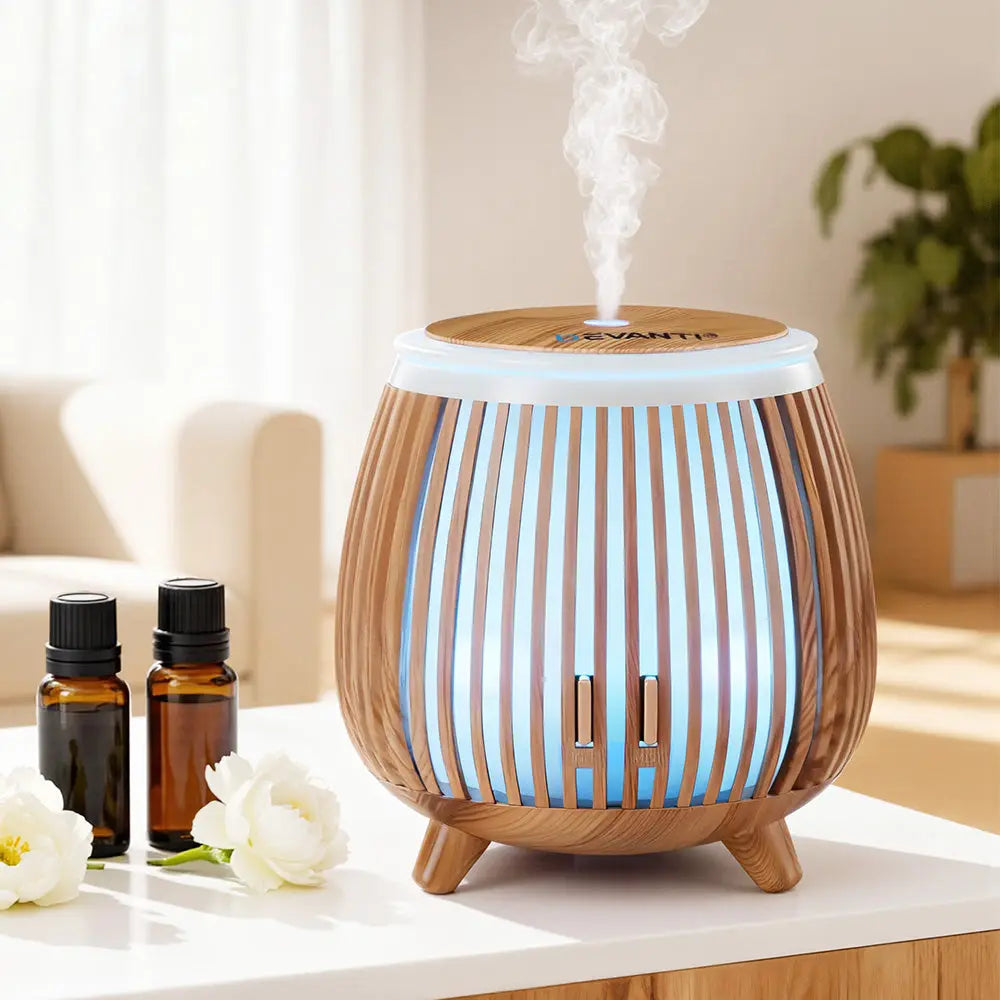 Devanti Ultrasonic Aroma Diffuser Aromatherapy 140ml LED Lights Iron Humidifier Forest Deep Wood Wholesale Hub