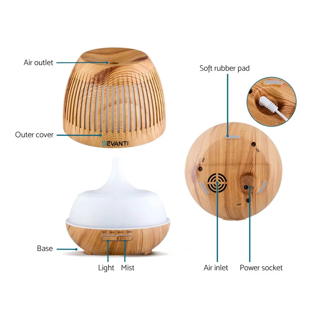 Devanti Aroma Diffuser Aromatherapy Humidifier 400ml Wholesale Hub