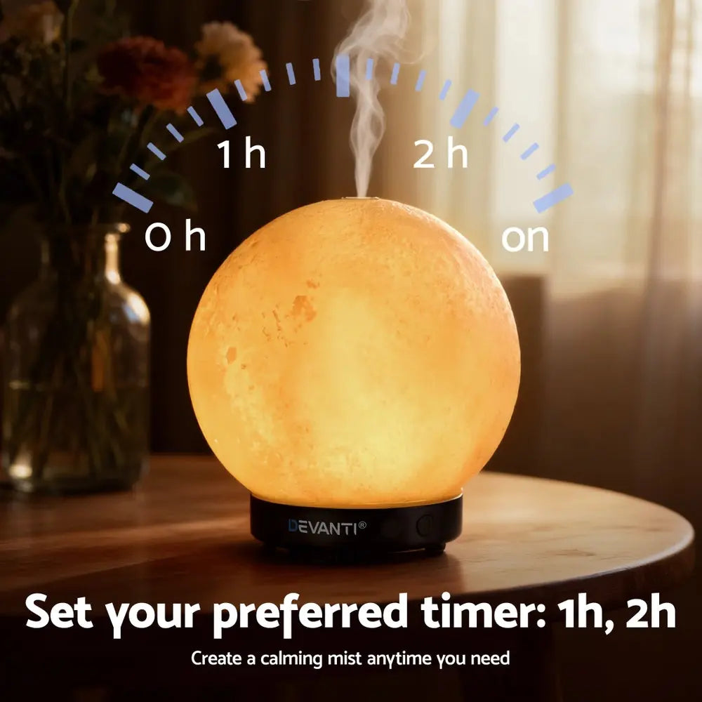 Devanti Ultrasonic Aroma Diffuser Aromatherapy Moon Lamp 100ml Wholesale Hub