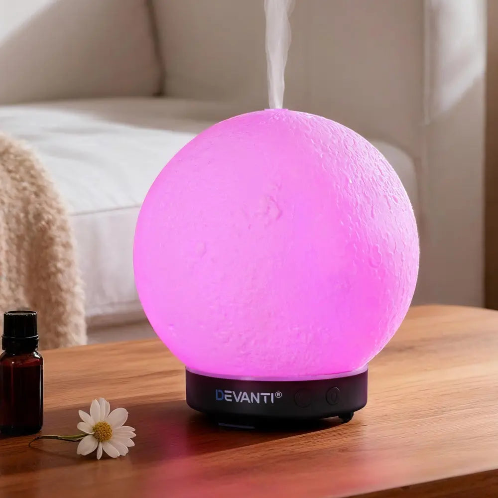 Devanti Ultrasonic Aroma Diffuser Aromatherapy Moon Lamp 100ml Wholesale Hub