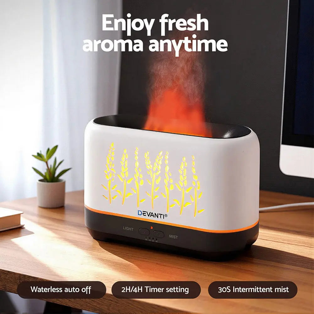 Devanti Aroma Diffuser Aromatherapy Flame 200ml Wholesale Hub