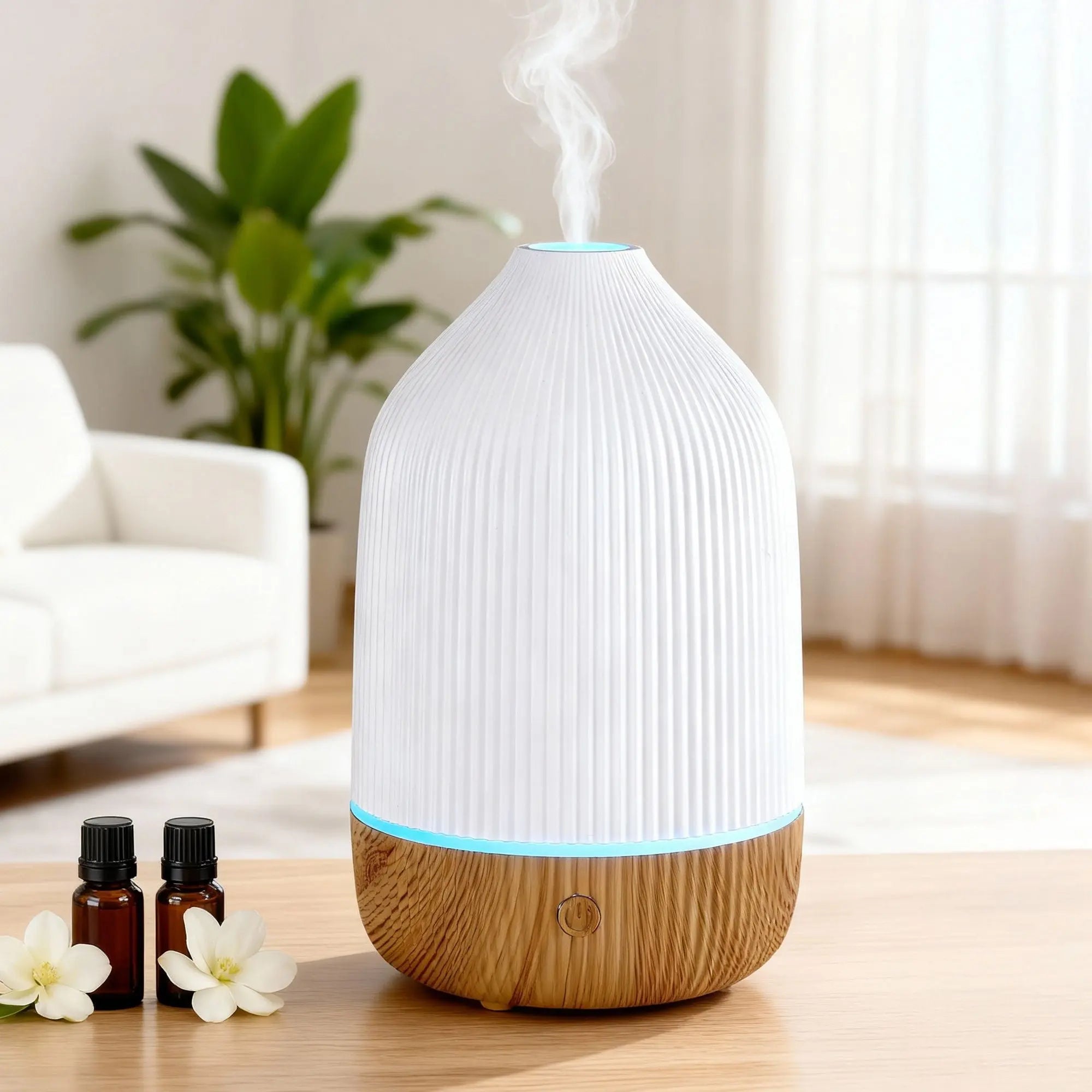 Devanti Ultrasonic Aroma Diffuser Aromatherapy 100ml LED Lights Iron Humidifier Forest Wholesale Hub