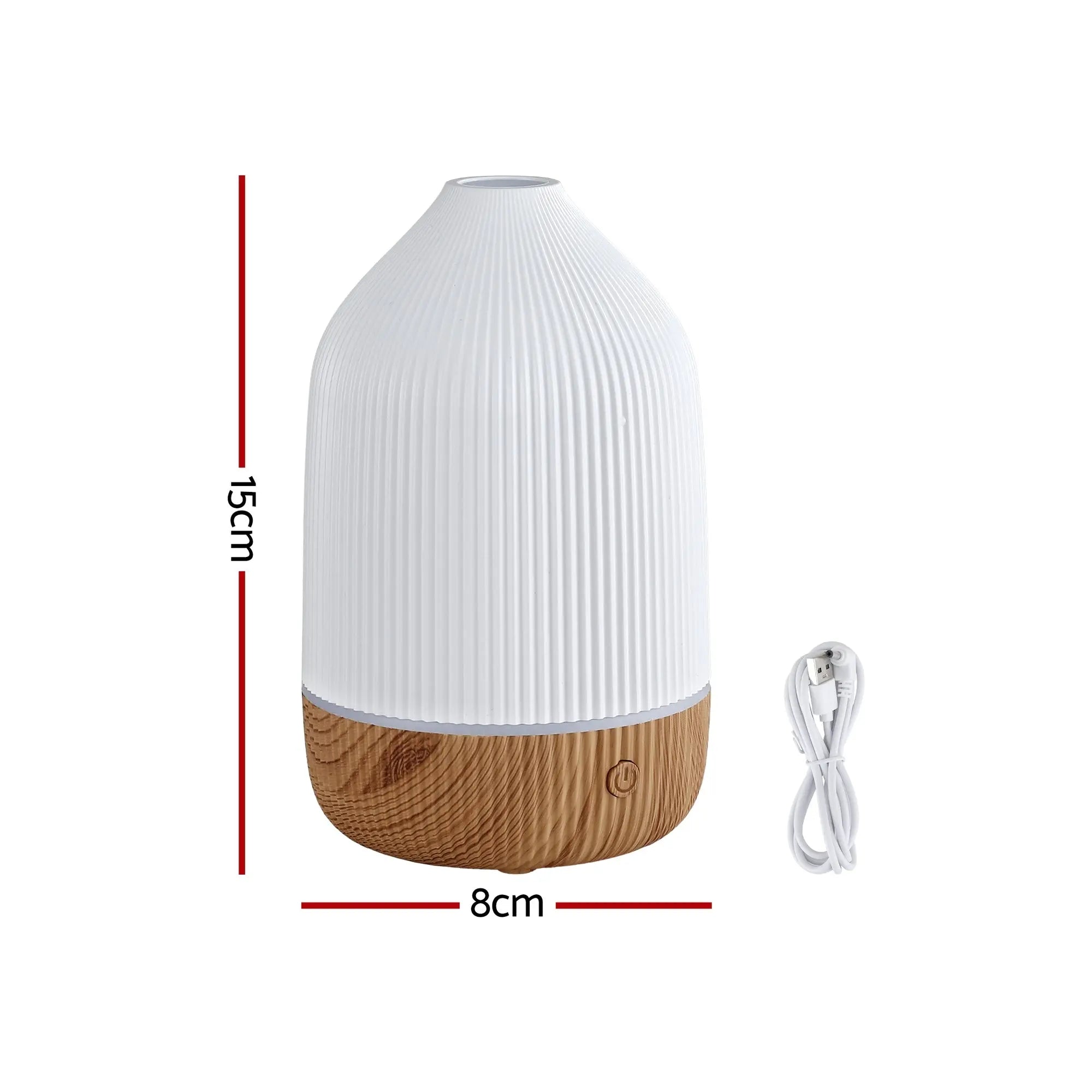 Devanti Ultrasonic Aroma Diffuser Aromatherapy 100ml LED Lights Iron Humidifier Forest Wholesale Hub