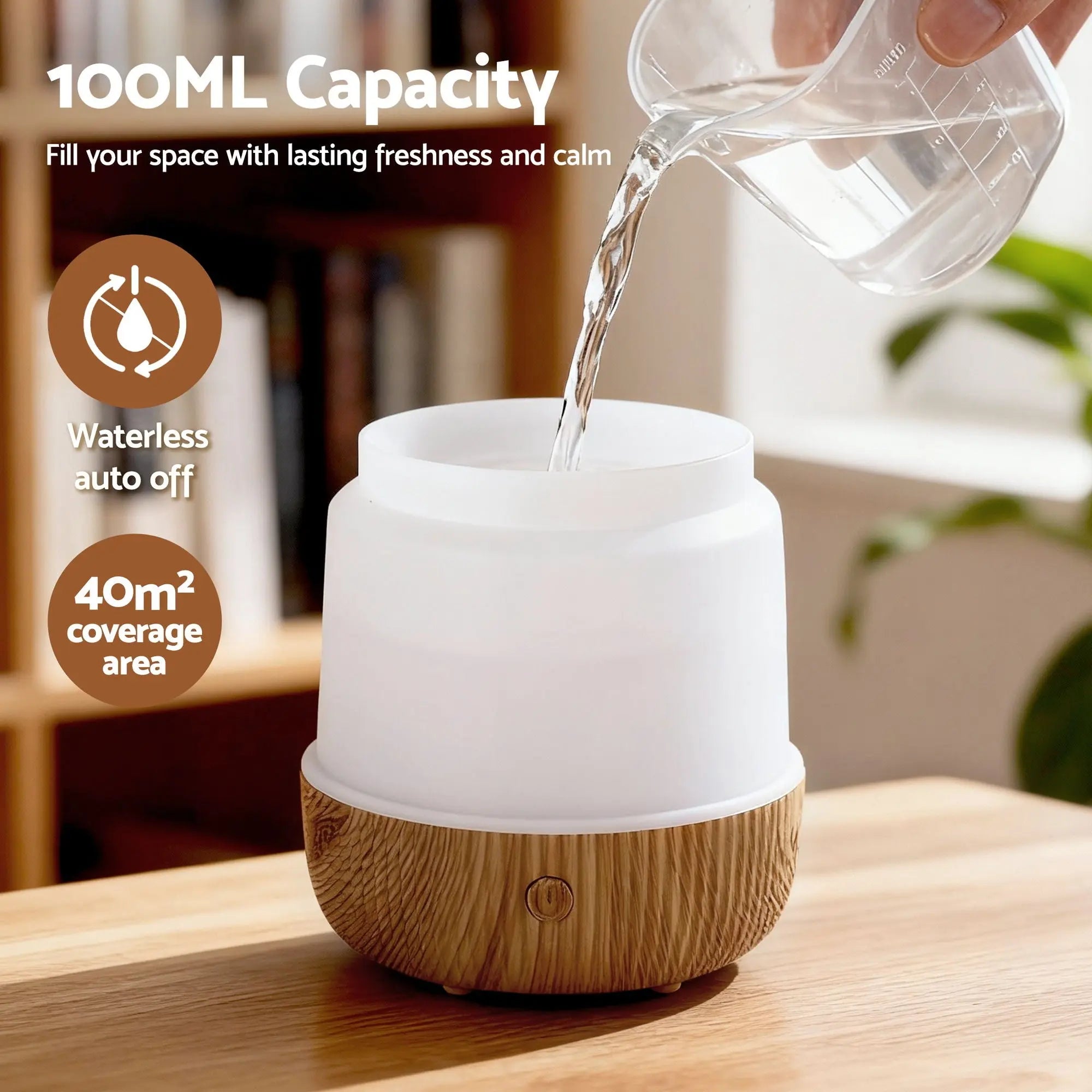 Devanti Ultrasonic Aroma Diffuser Aromatherapy 100ml LED Lights Iron Humidifier Forest Wholesale Hub