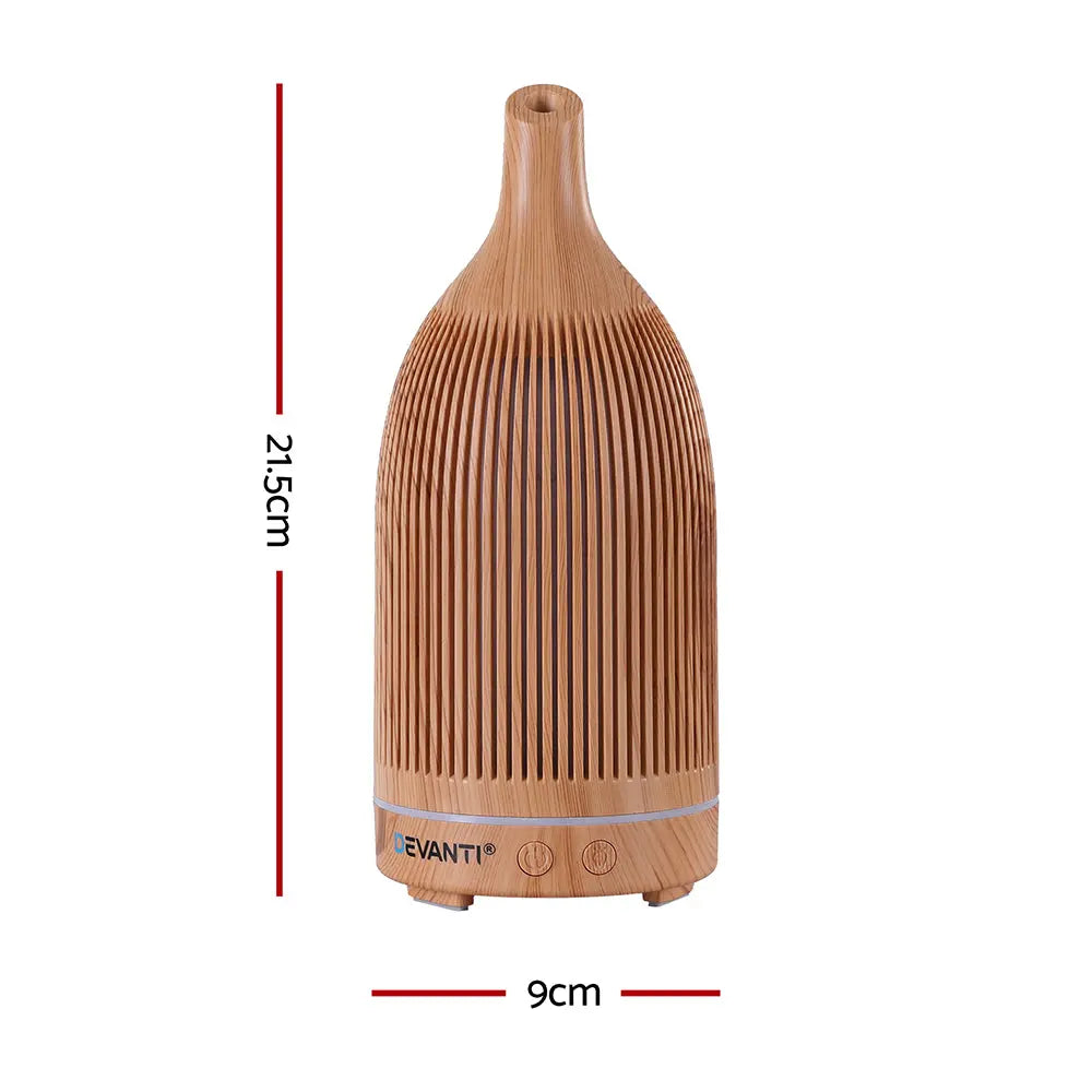 Devanti Ultrasonic Aroma Diffuser Aromatherapy 200ml LED Lights Iron Humidifier Forest Light wood grain Wholesale Hub