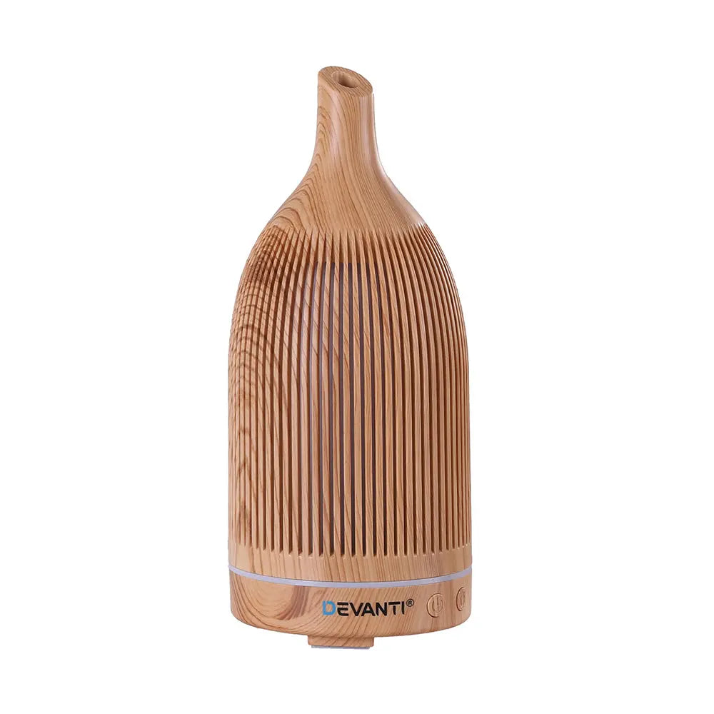 Devanti Ultrasonic Aroma Diffuser Aromatherapy 200ml LED Lights Iron Humidifier Forest Light wood grain Wholesale Hub