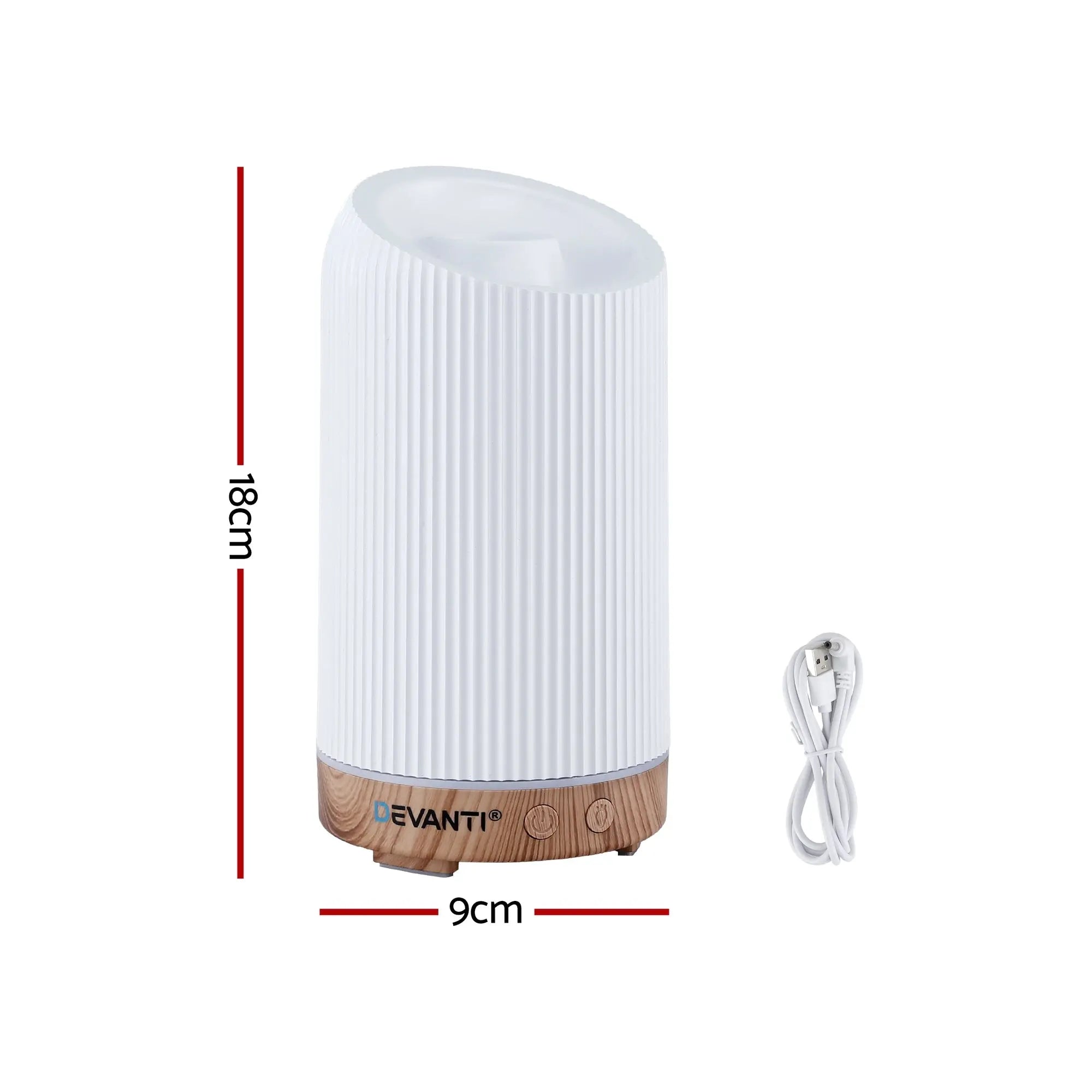 Devanti Ultrasonic Aroma Diffuser Aromatherapy 200ml LED Lights Iron Humidifier Forest Wholesale Hub
