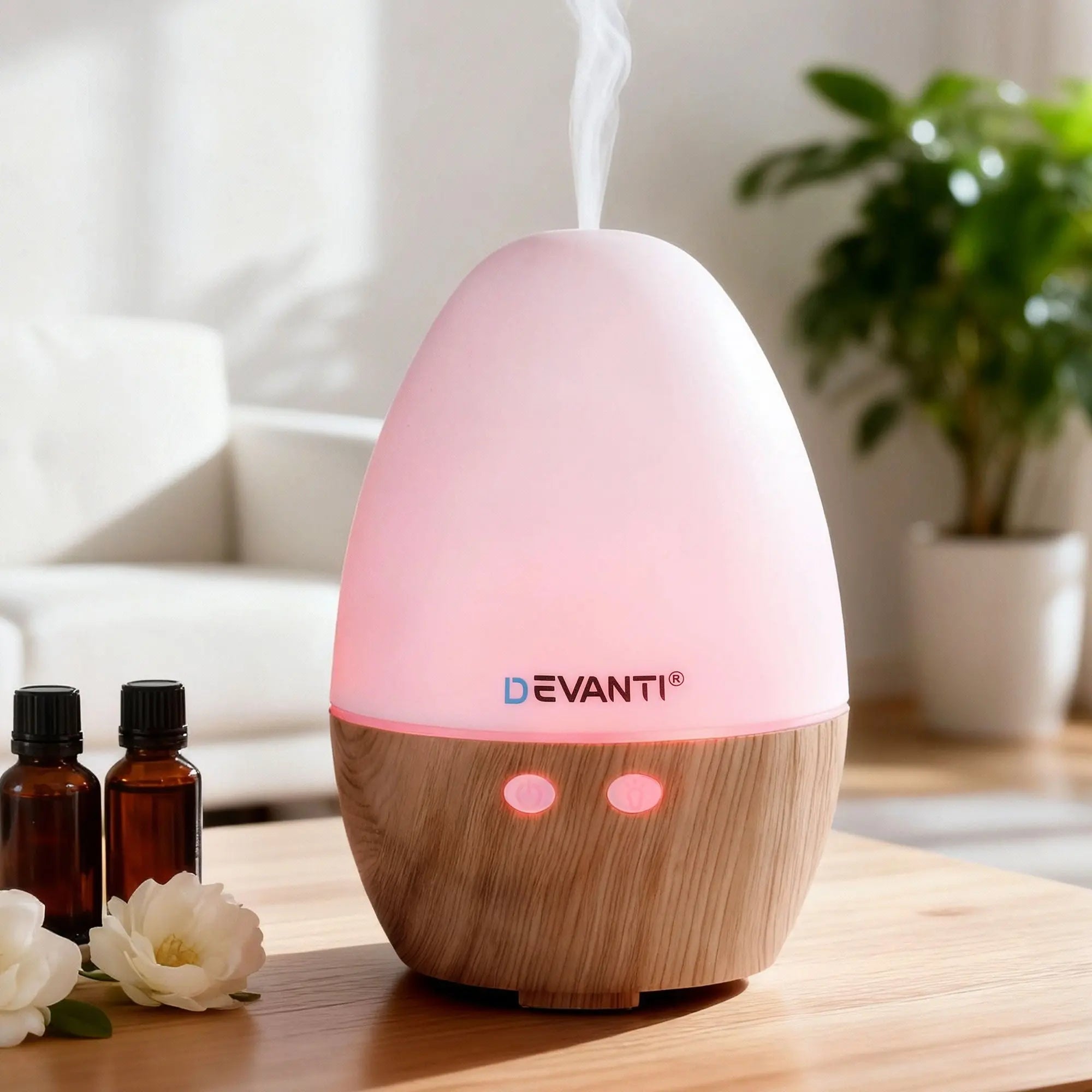 Devanti Ultrasonic Aroma Diffuser Aromatherapy 130ml LED Lights Iron Humidifier Forest Wholesale Hub