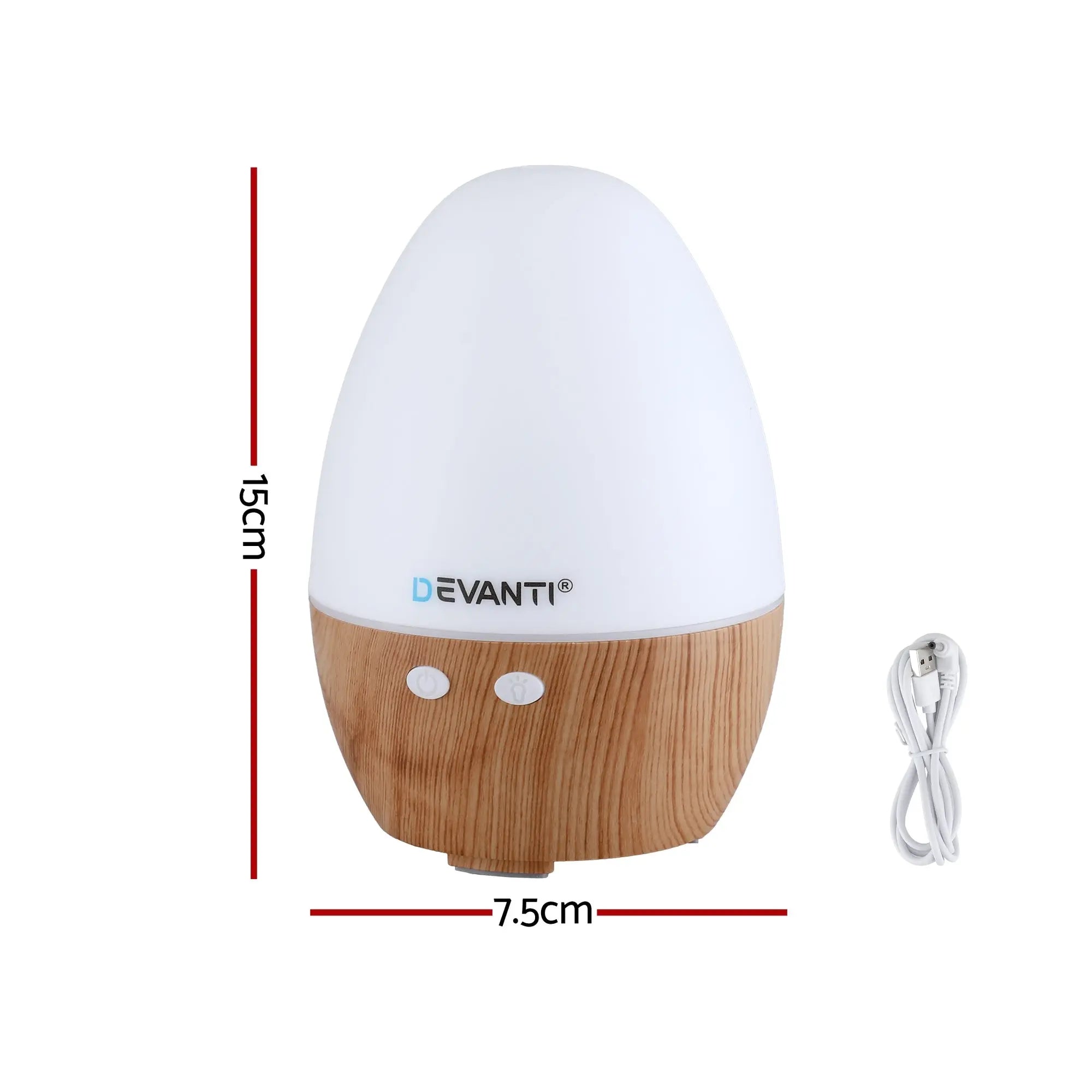 Devanti Ultrasonic Aroma Diffuser Aromatherapy 130ml LED Lights Iron Humidifier Forest Wholesale Hub