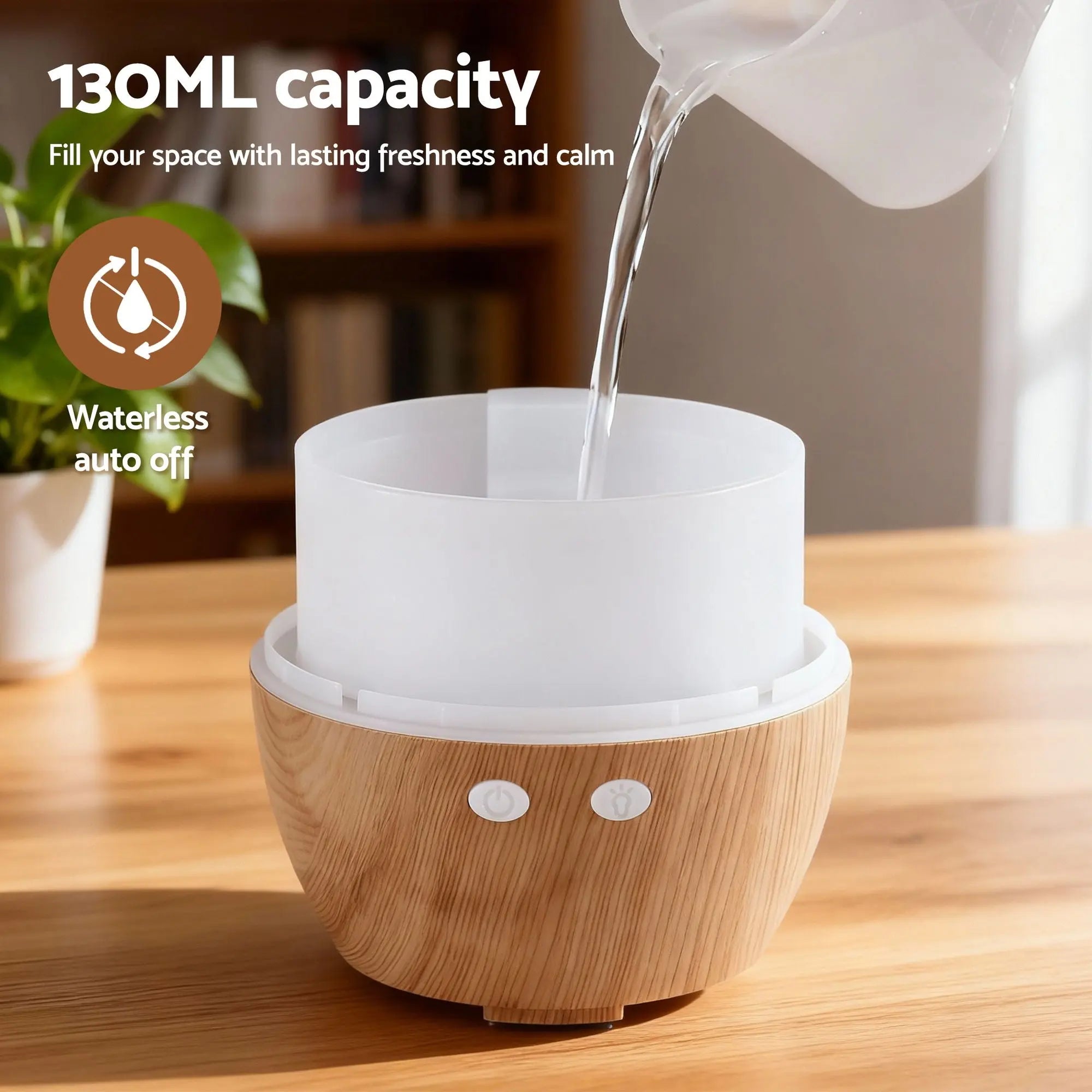 Devanti Ultrasonic Aroma Diffuser Aromatherapy 130ml LED Lights Iron Humidifier Forest Wholesale Hub