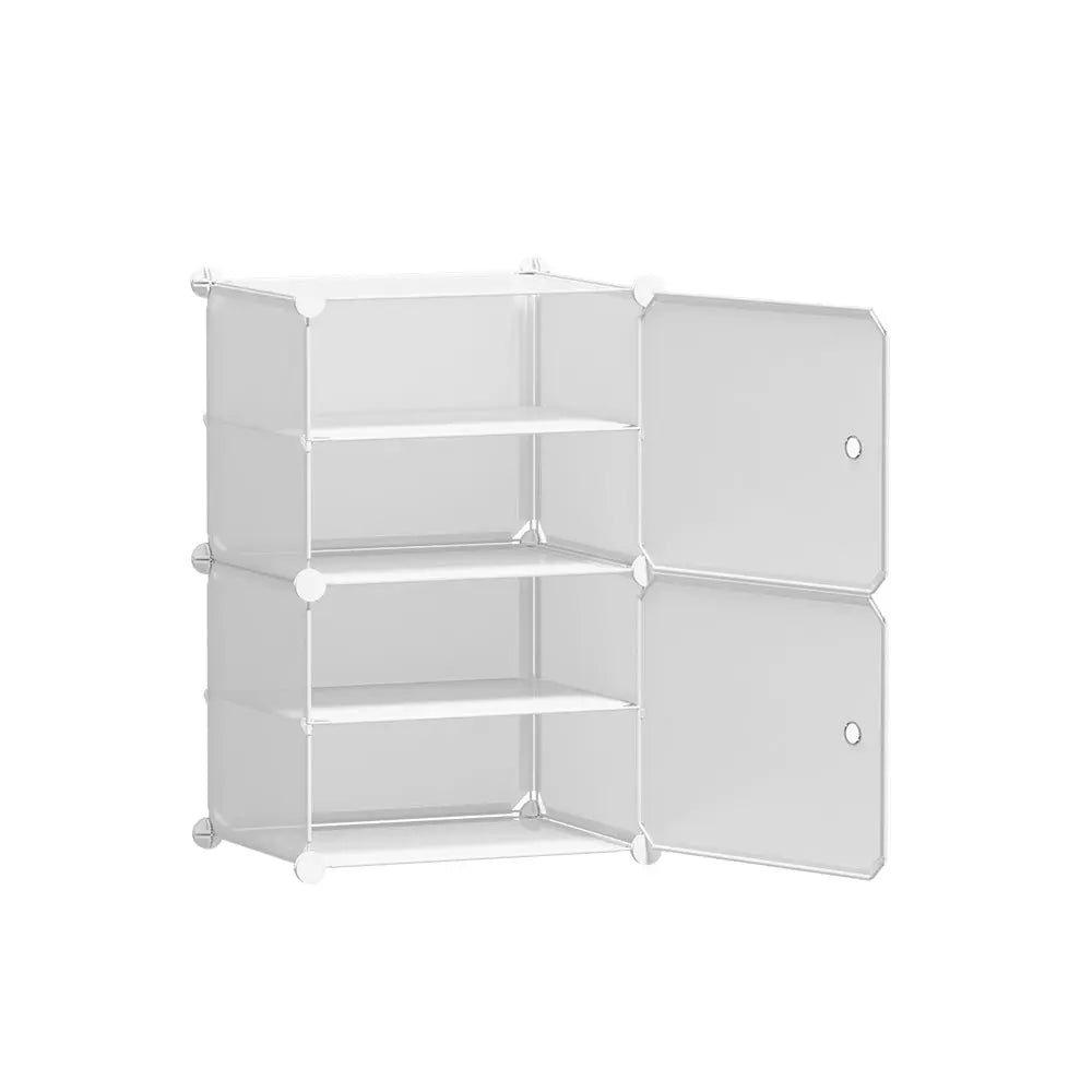Artiss Shoe Rack DIY Set of 2 Storage Cube Stackable White Wholesale Hub