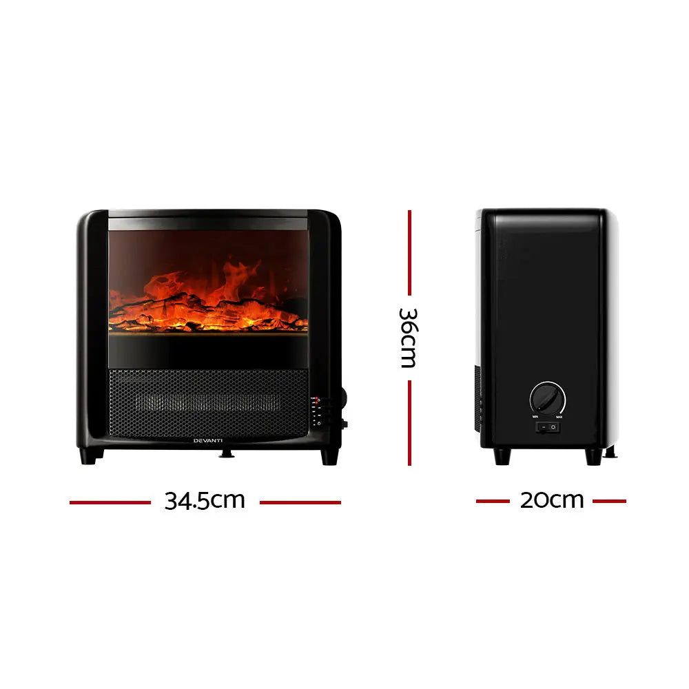 Devanti Electric Fireplace Fire Heaters 2000W Wholesale Hub