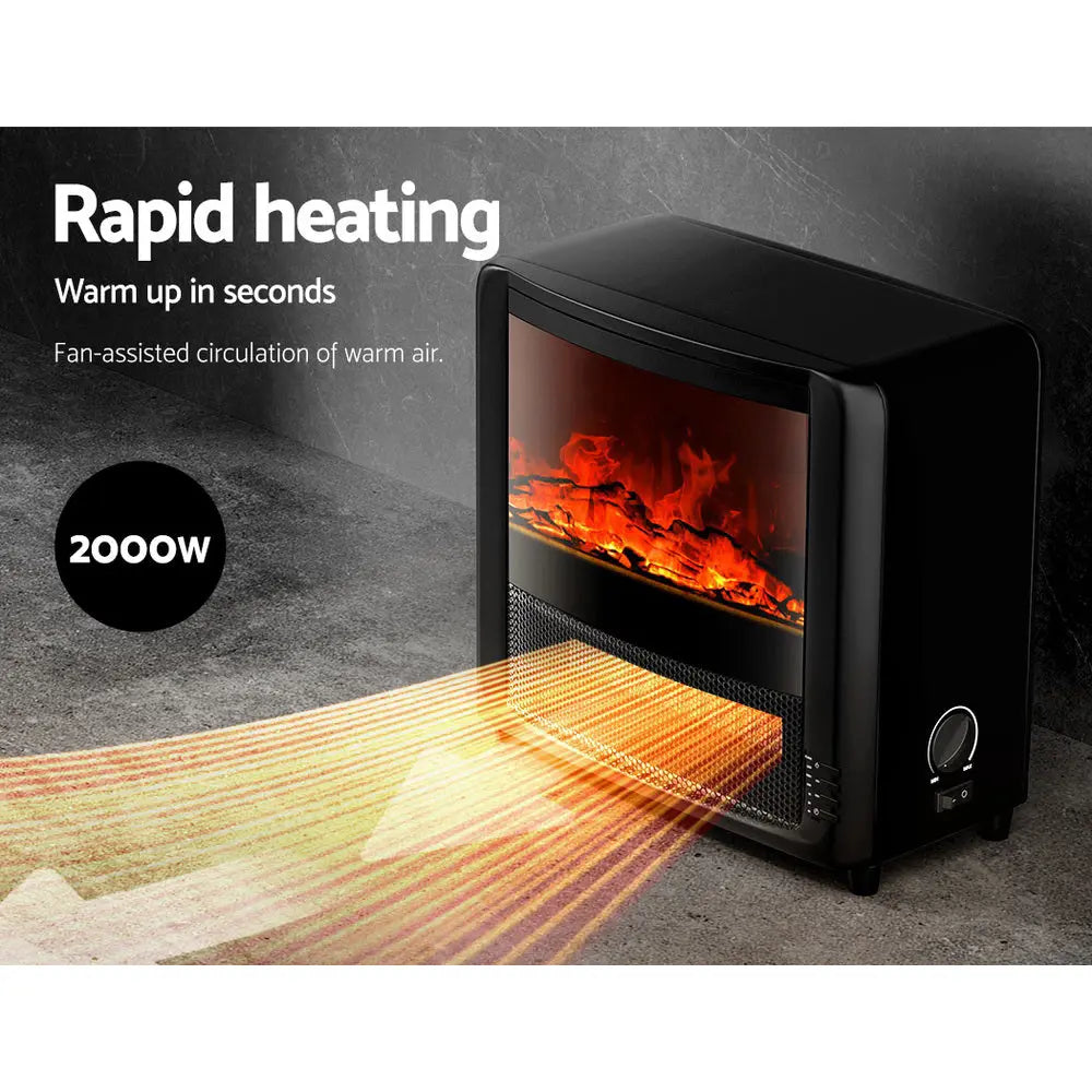 Devanti Electric Fireplace Fire Heaters 2000W Wholesale Hub