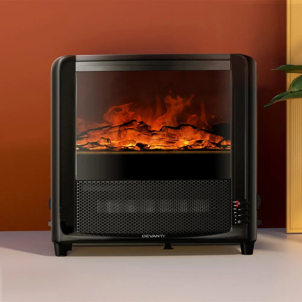 Devanti Electric Fireplace Fire Heaters 2000W Wholesale Hub