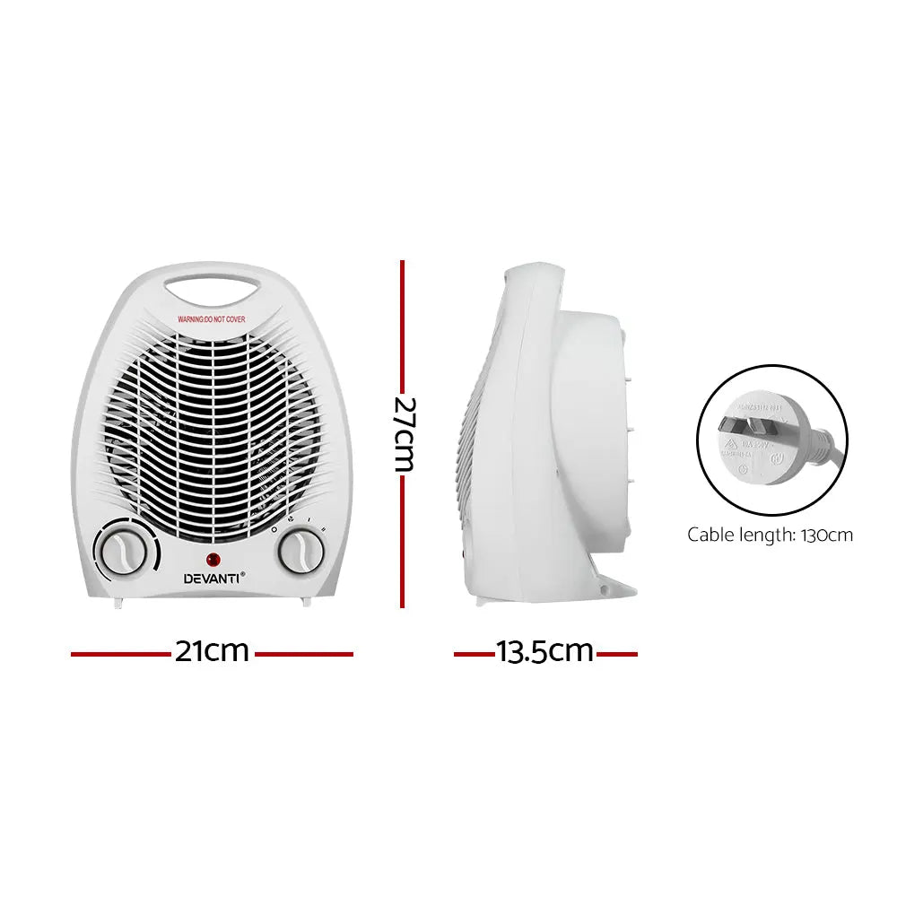 Devanti Electric Fan Heater 2000W Wholesale Hub