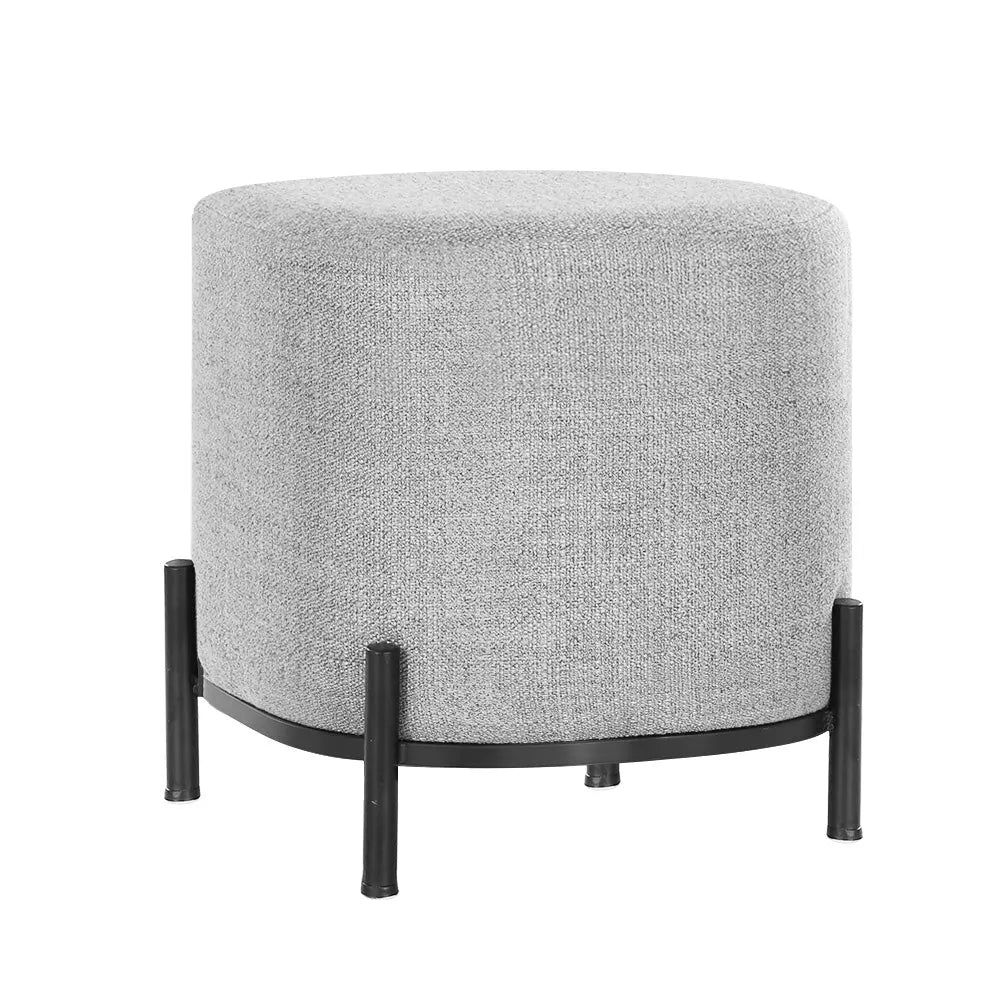 Artiss Ottoman Foot Stool Square Linen Grey Wholesale Hub