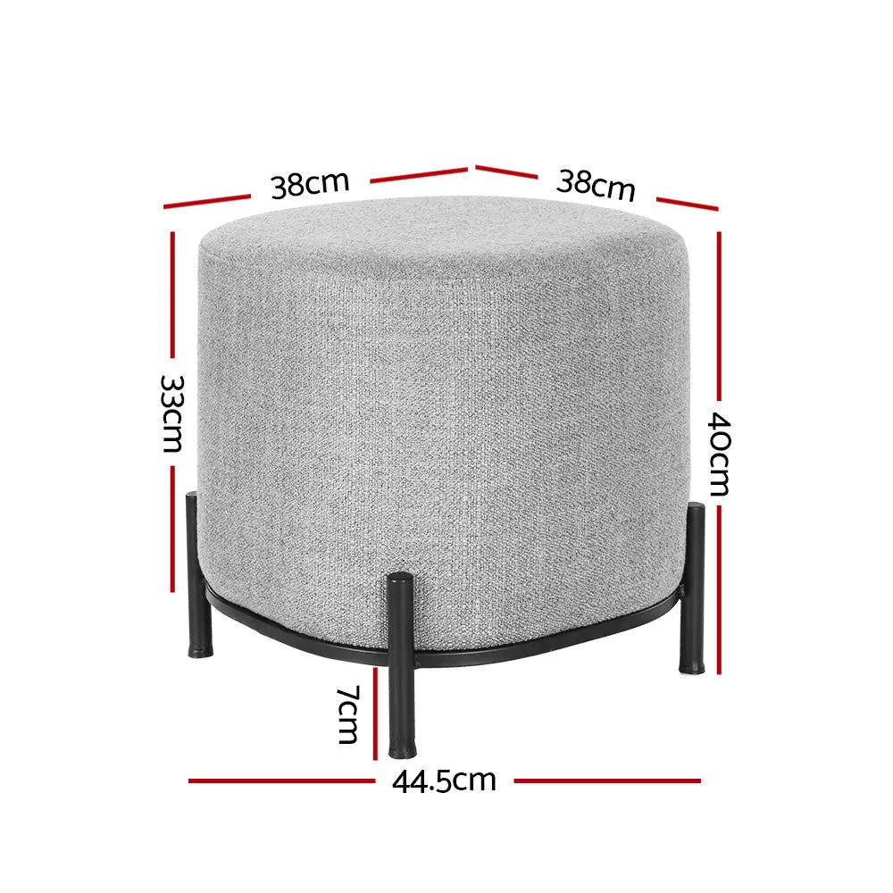 Artiss Ottoman Foot Stool Square Linen Grey Wholesale Hub