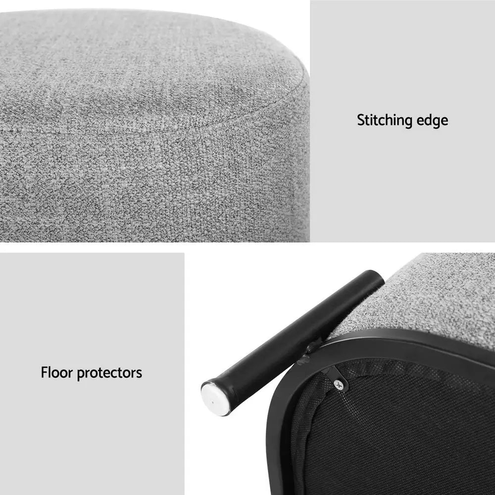Artiss Ottoman Foot Stool Square Linen Grey Wholesale Hub