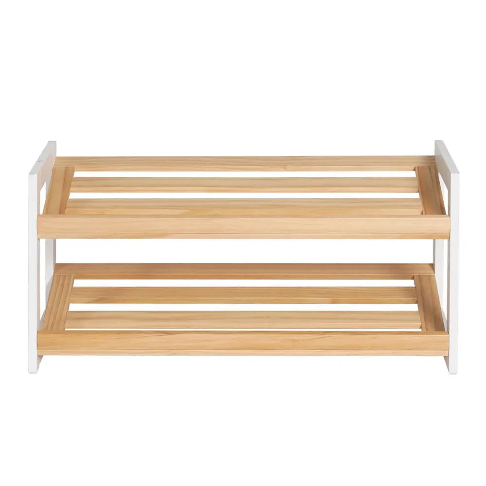 Artiss Shoe Rack 2 Tier 6 Pairs White Kara Wholesale Hub