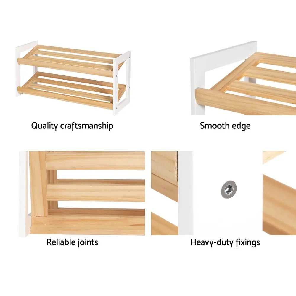 Artiss Shoe Rack 2 Tier 6 Pairs White Kara Wholesale Hub
