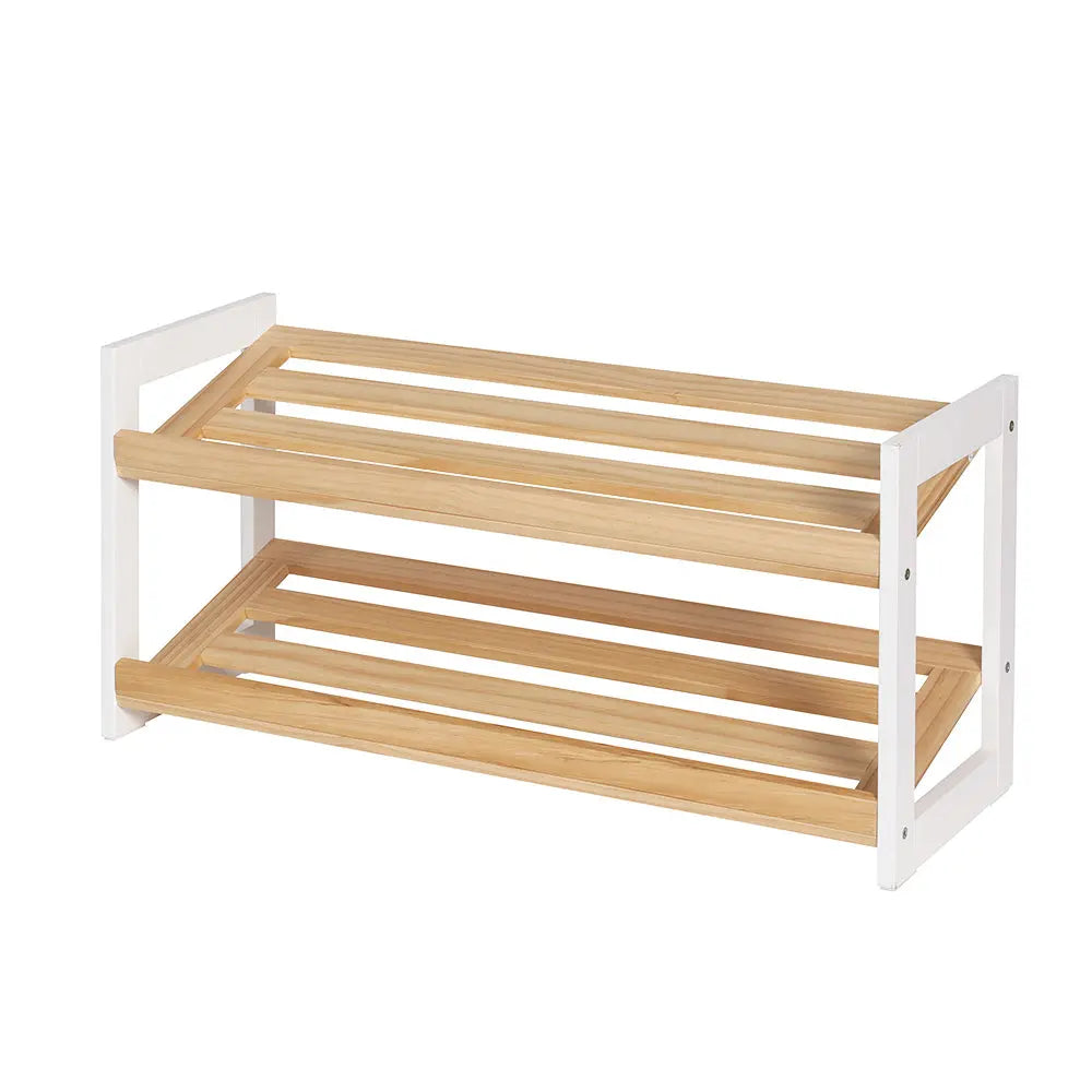 Artiss Shoe Rack 2 Tier 6 Pairs White Kara Wholesale Hub