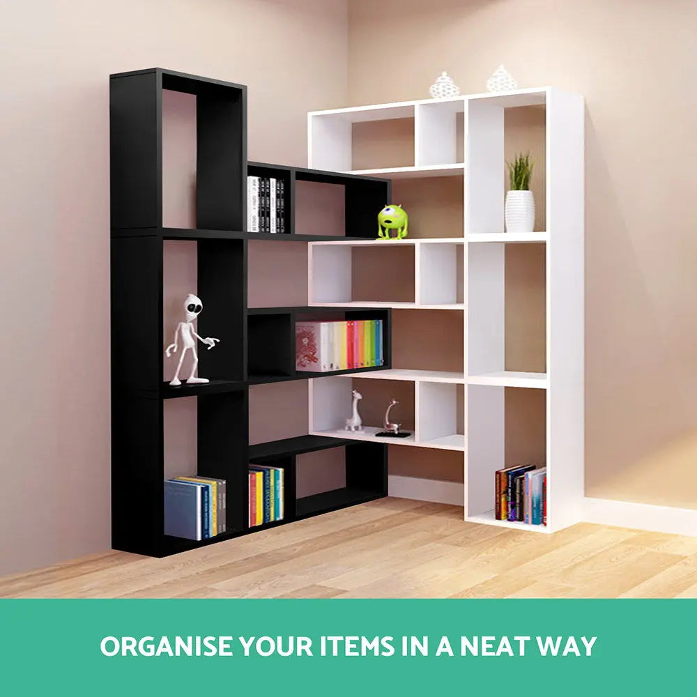 Artiss Bookshelf L Shape DIY - Black Wholesale Hub