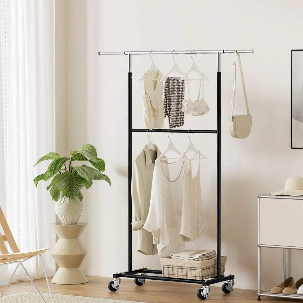 Artiss Clothes Rack Double Rod Airer Rail Coat Stand Adjustable Hanger Wholesale Hub