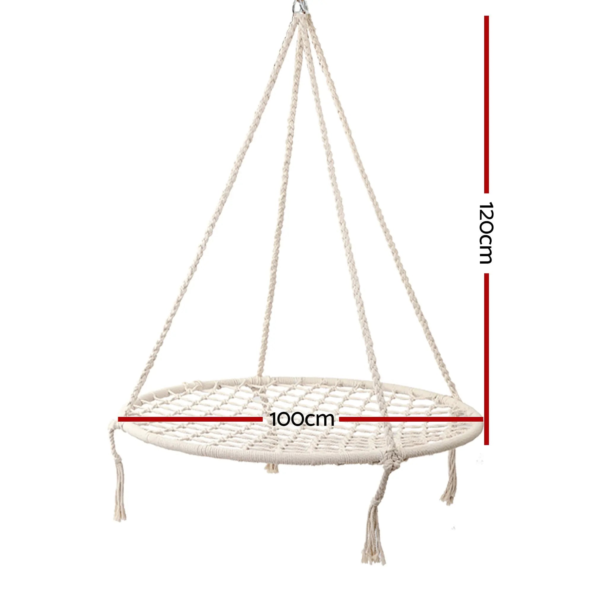 Gardeon Hammock Chair Outdoor Tree Swing Nest Web Hanging Seat 100cm Wholesale Hub