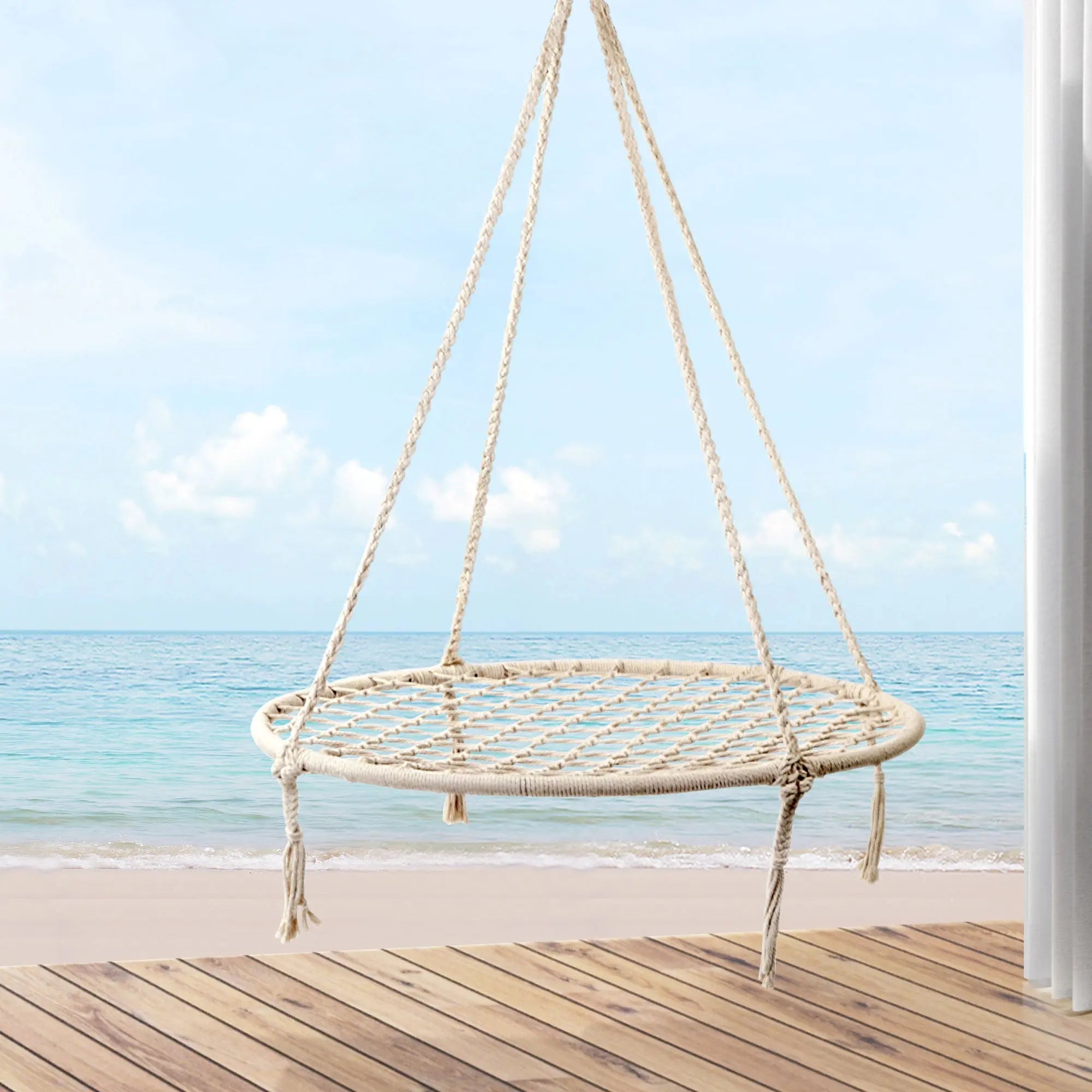 Gardeon Hammock Chair Outdoor Tree Swing Nest Web Hanging Seat 100cm Wholesale Hub