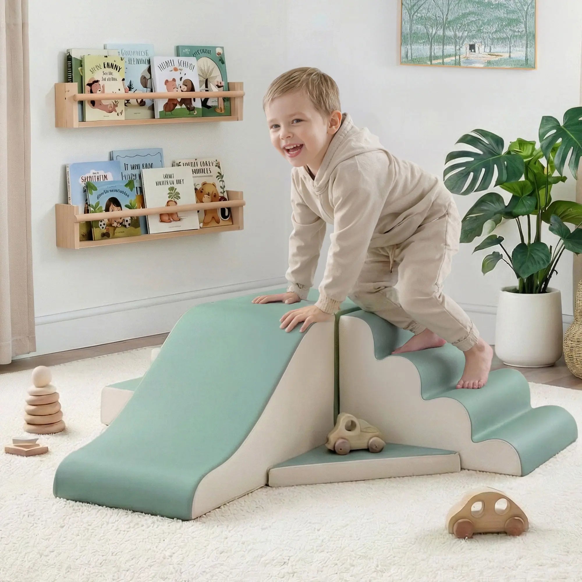 Keezi Kids Climbing Blocks 4-Piece Foam Toddler Playset Soft Indoor Climbing Toy Rocker Wholesale Hub