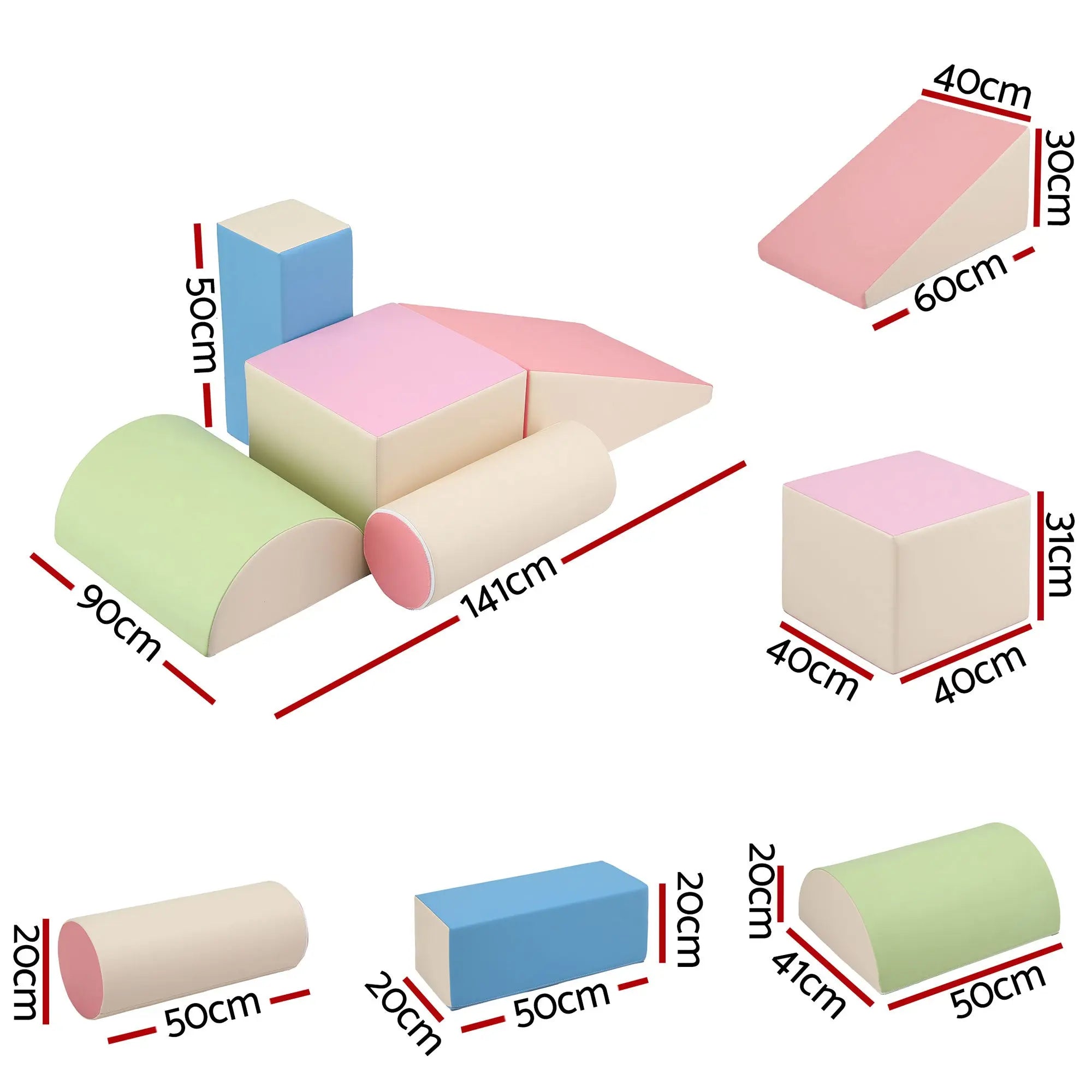 Keezi Kids Climbing Blocks 5-Piece Foam Toddler Playset Soft Indoor Climbing Toy Rocker Wholesale Hub