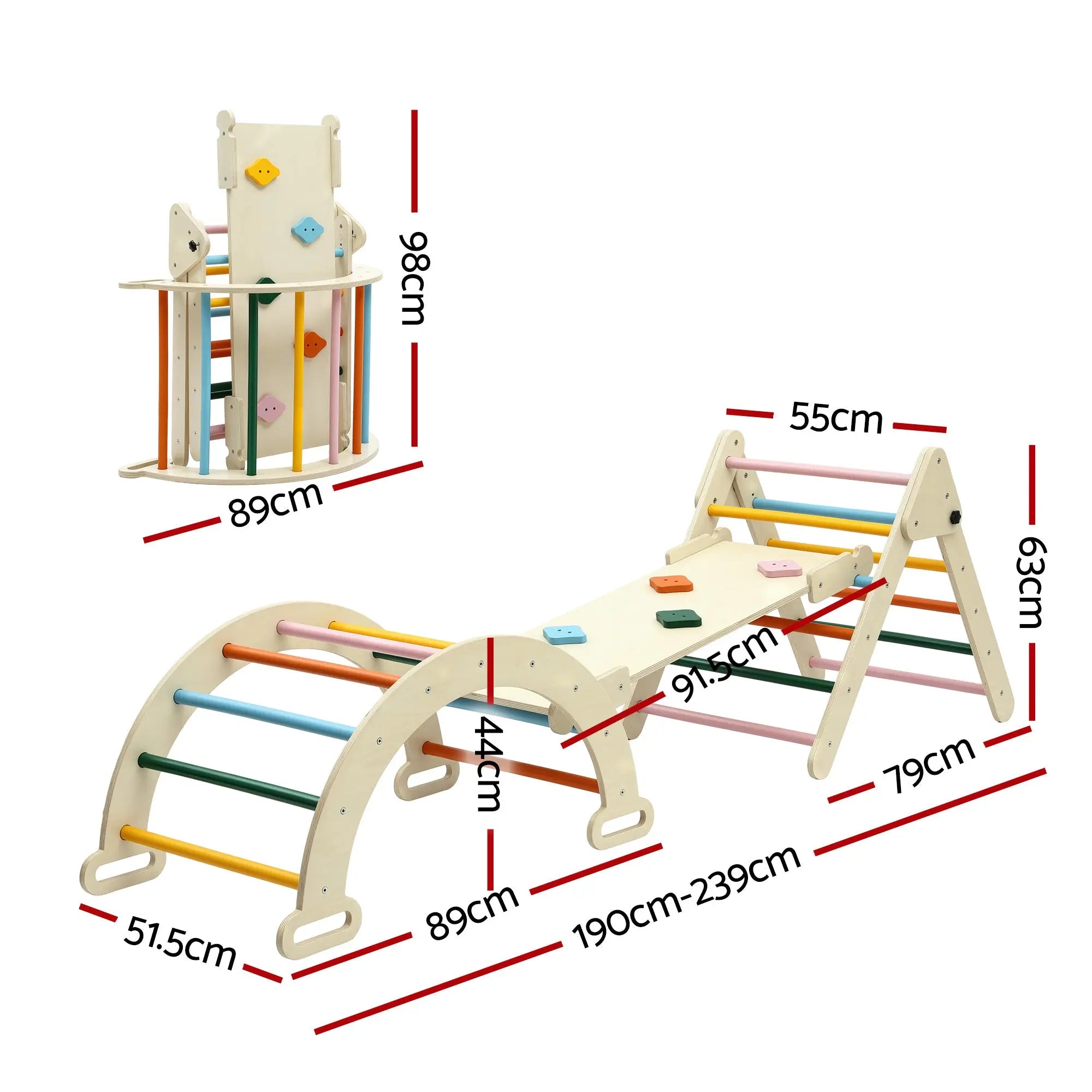 Keezi Kids Triangle Climbing Toys Set With Slide Indoor Outdoor Toddler Toys Pikler Climber With Arch Wholesale Hub