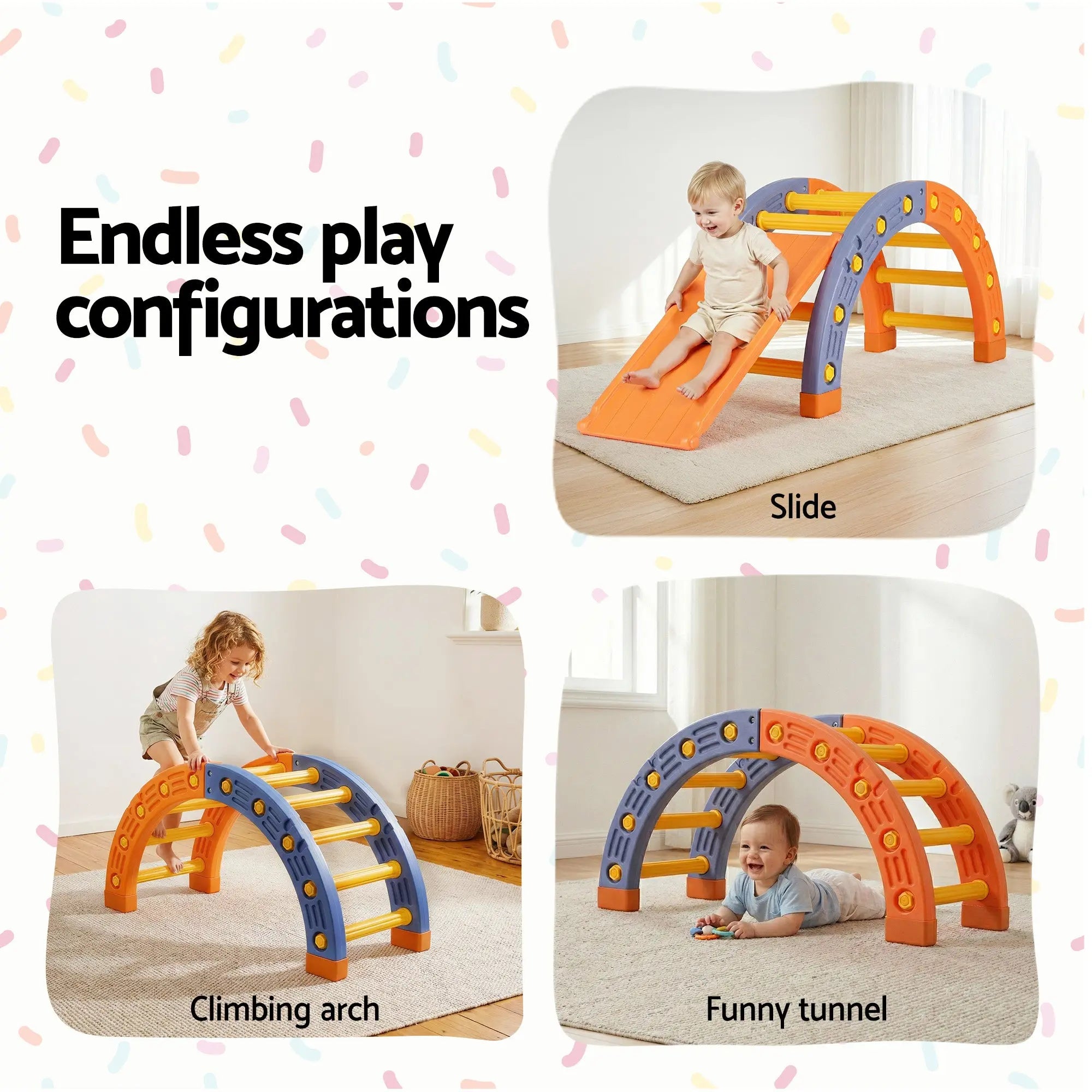 Keezi Kids Climbing Frame Set With Slide Indoor Outdoor Toddler Toys Pikler Arch Climber Wholesale Hub