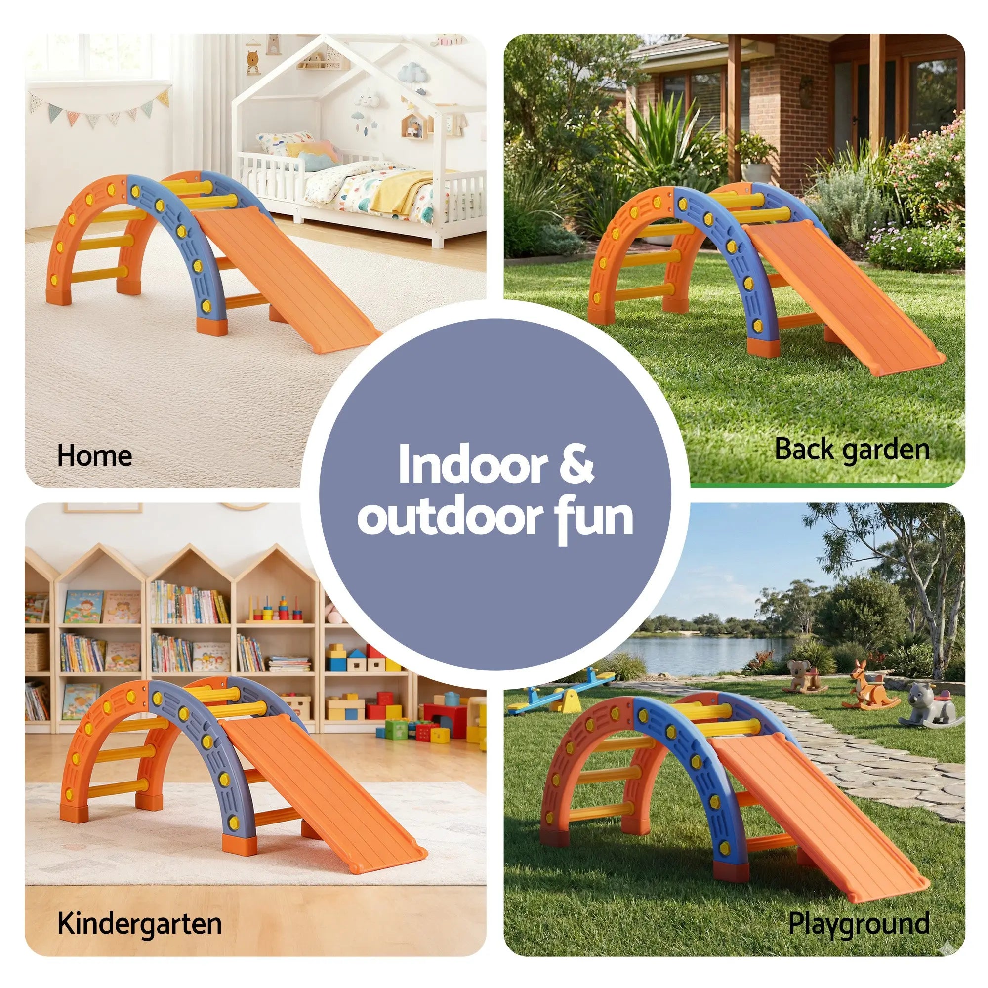 Keezi Kids Climbing Frame Set With Slide Indoor Outdoor Toddler Toys Pikler Arch Climber Wholesale Hub