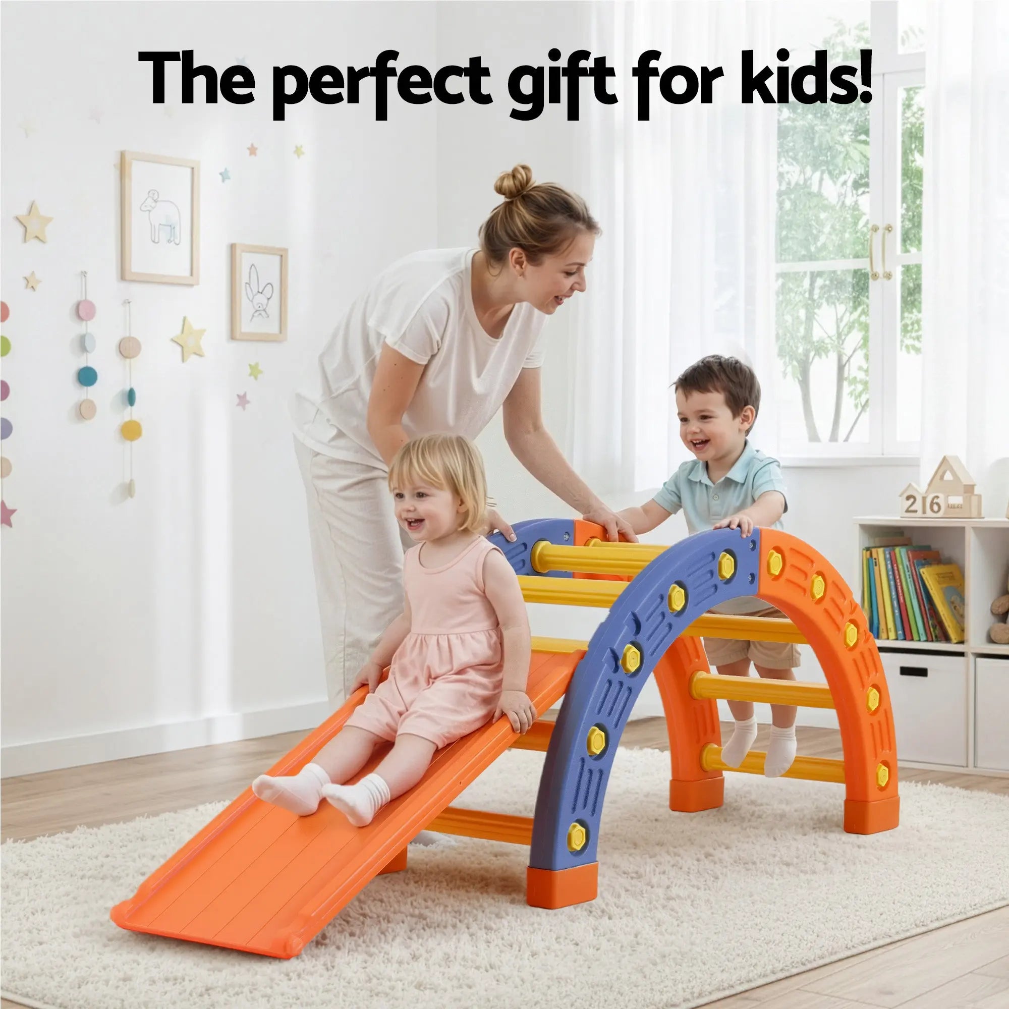 Keezi Kids Climbing Frame Set With Slide Indoor Outdoor Toddler Toys Pikler Arch Climber Wholesale Hub