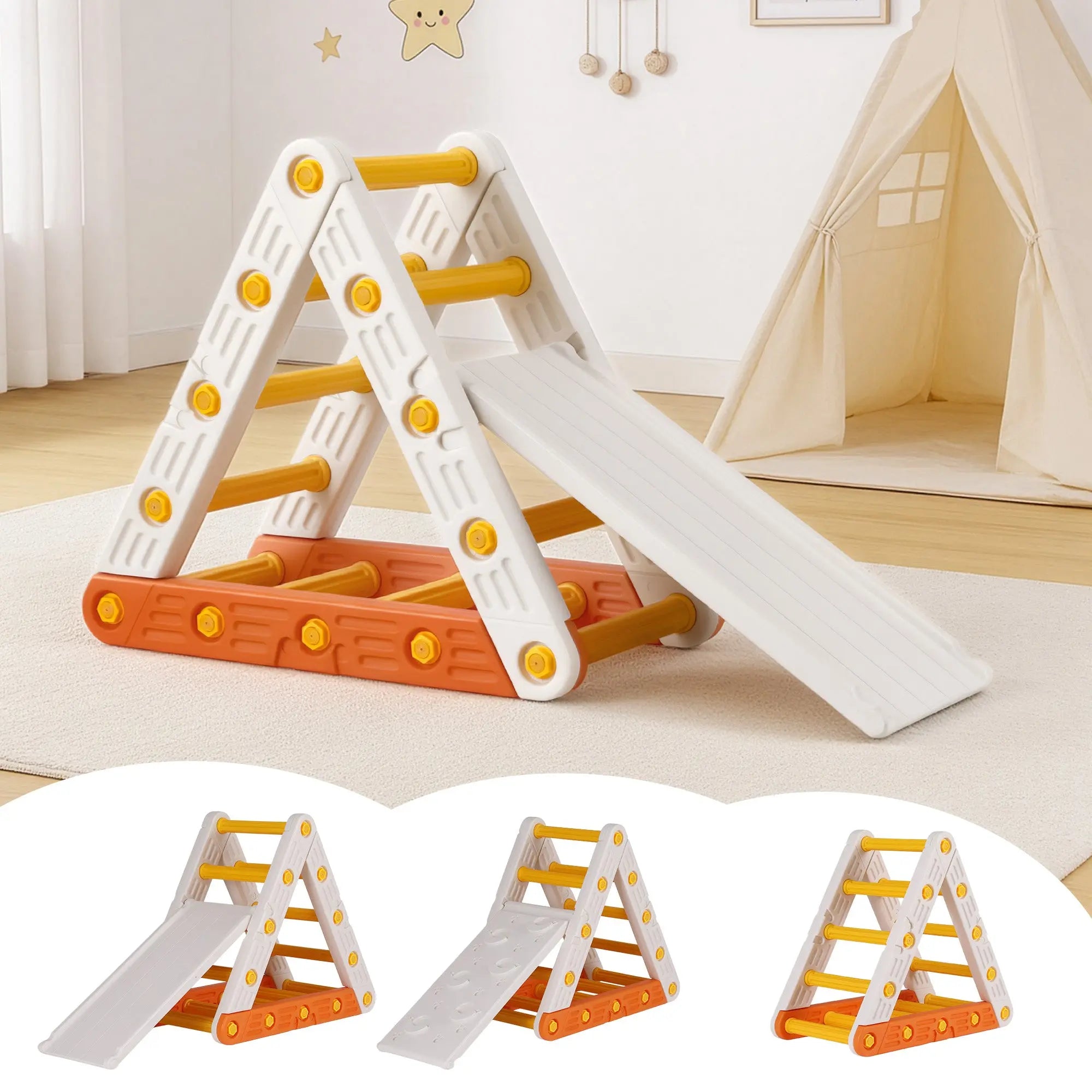 Keezi Kids Climbing Frame Set With Slide Indoor Outdoor Toddler Toys Pikler Triangle Climber Wholesale Hub
