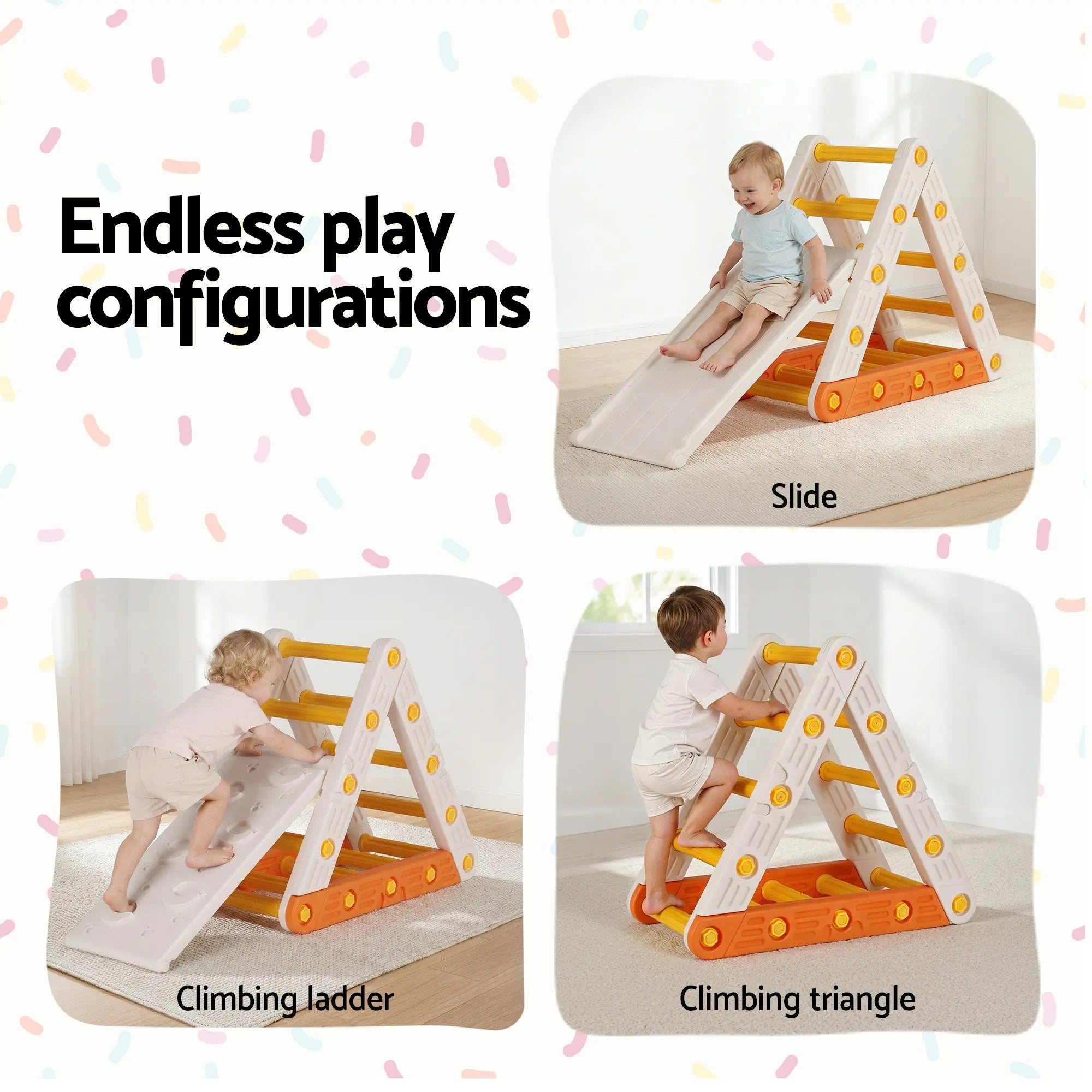 Keezi Kids Climbing Frame Set With Slide Indoor Outdoor Toddler Toys Pikler Triangle Climber Wholesale Hub
