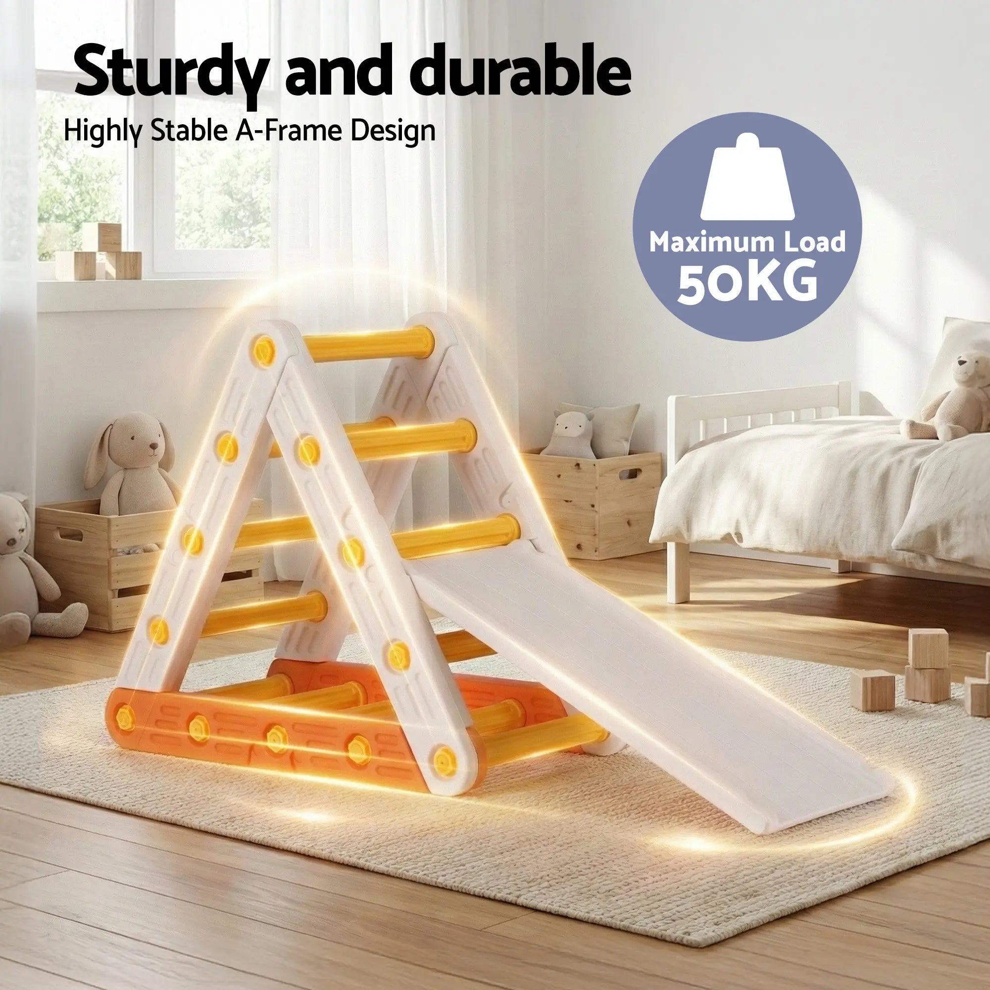 Keezi Kids Climbing Frame Set With Slide Indoor Outdoor Toddler Toys Pikler Triangle Climber Wholesale Hub