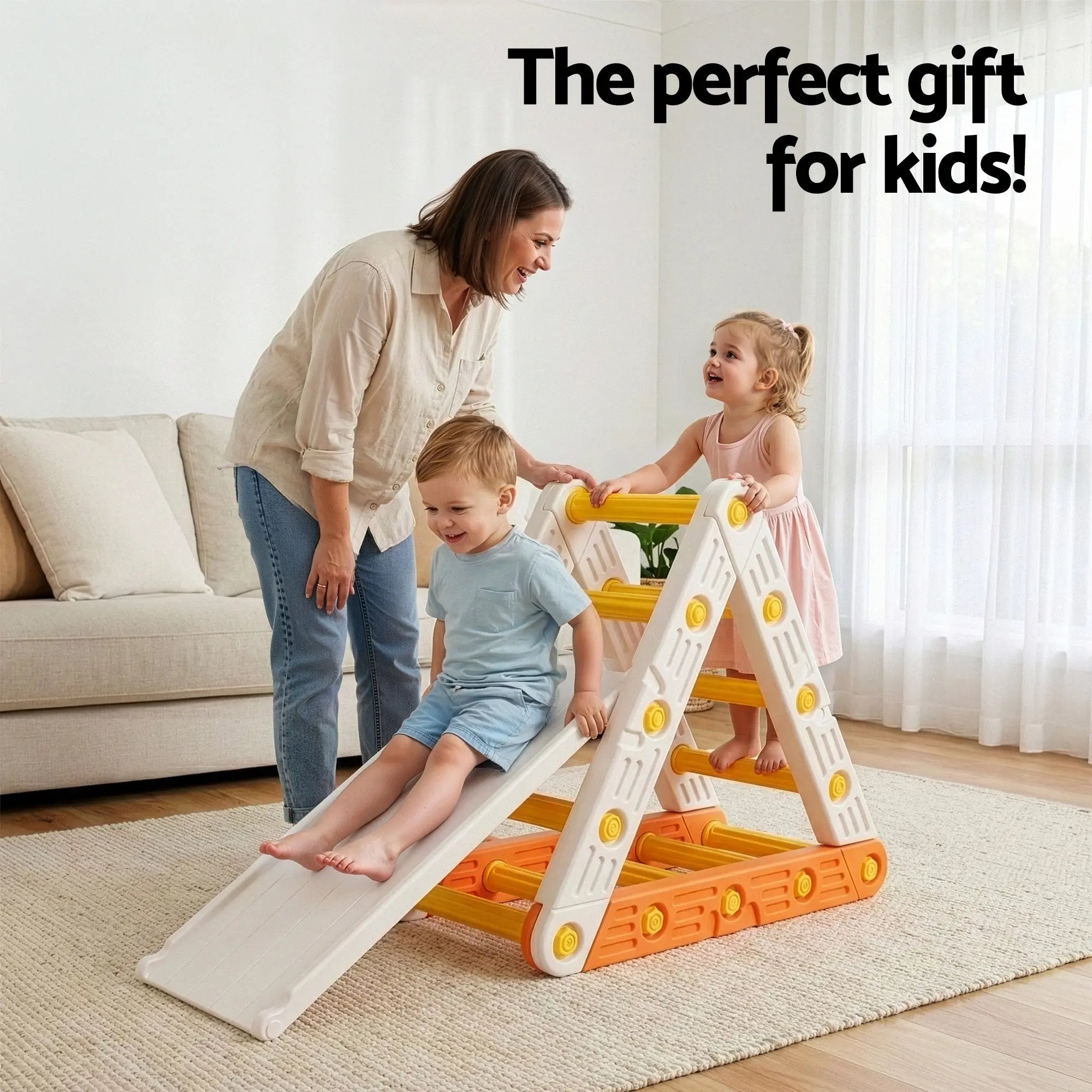 Keezi Kids Climbing Frame Set With Slide Indoor Outdoor Toddler Toys Pikler Triangle Climber Wholesale Hub
