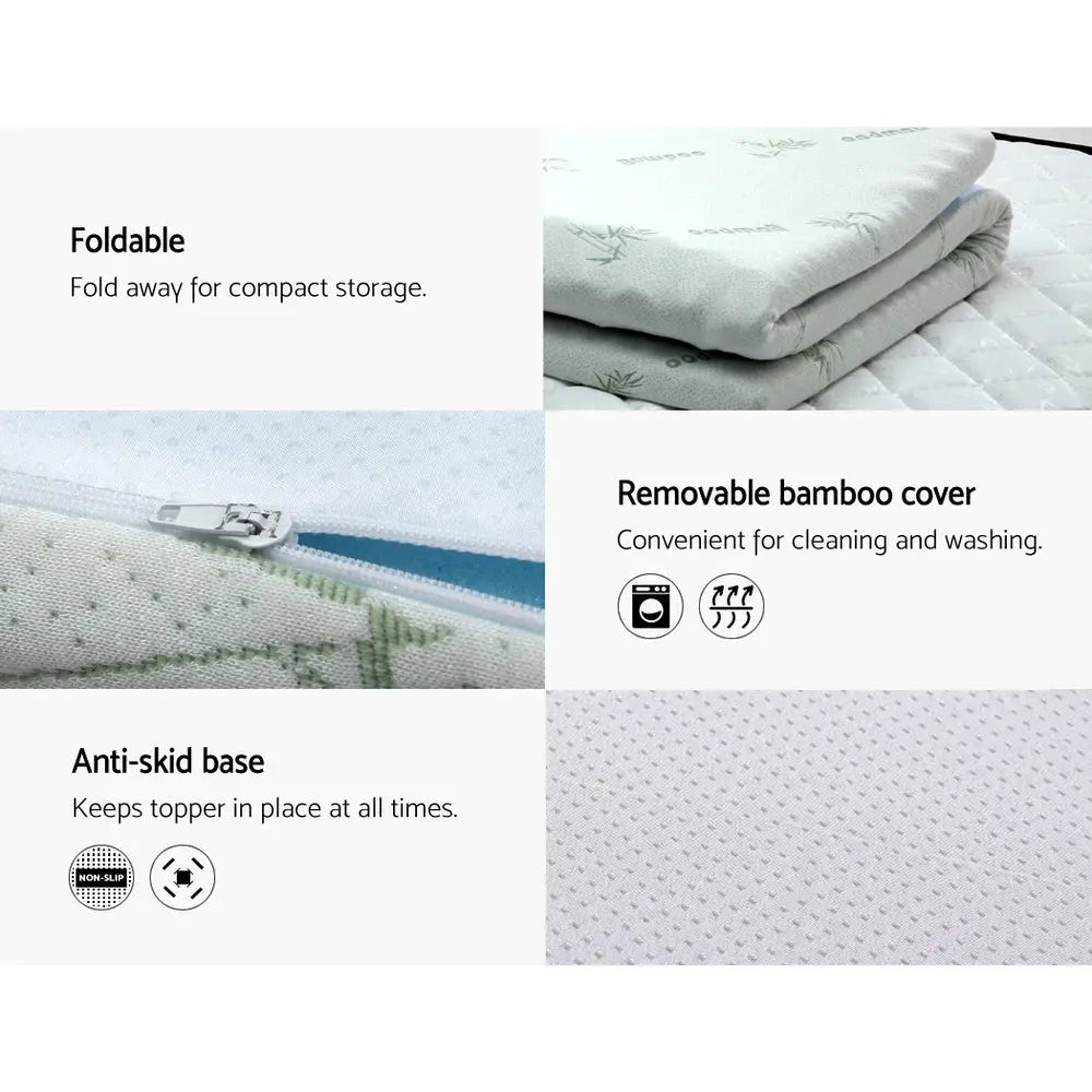 Giselle Bedding Memory Foam Mattress Topper 7-Zone 5cm Queen Wholesale Hub