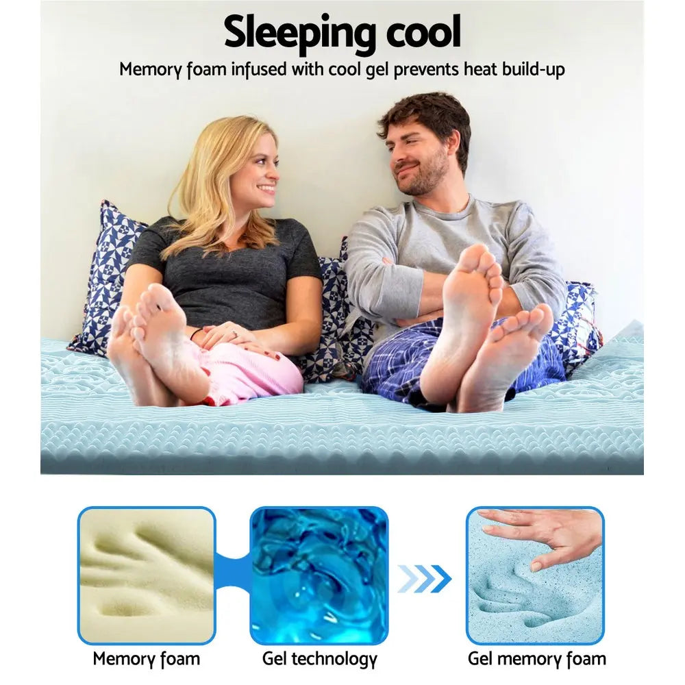 Giselle Bedding Memory Foam Mattress Topper 7-Zone 5cm Queen Wholesale Hub