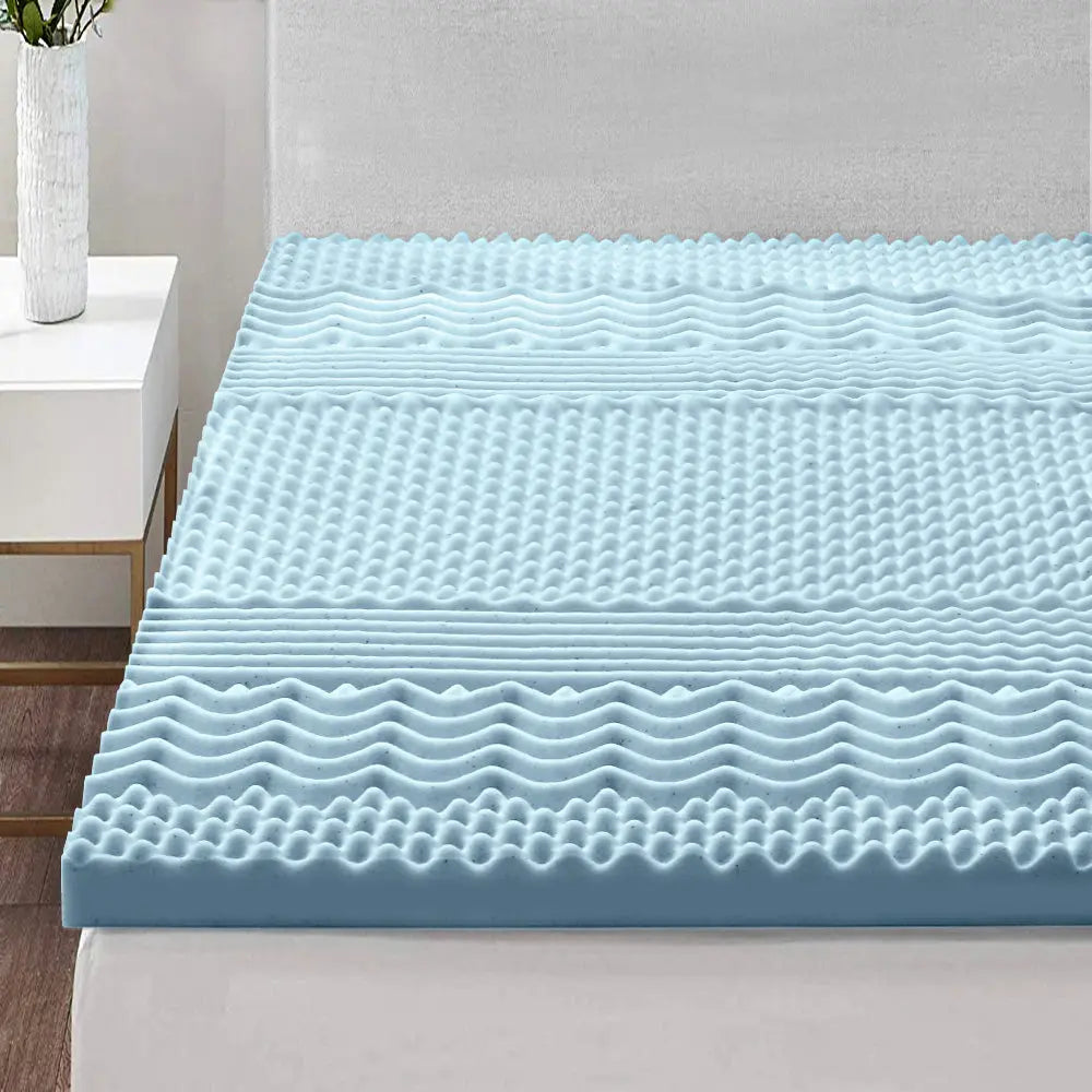 Giselle Bedding Memory Foam Mattress Topper 7-Zone 5cm Queen Wholesale Hub