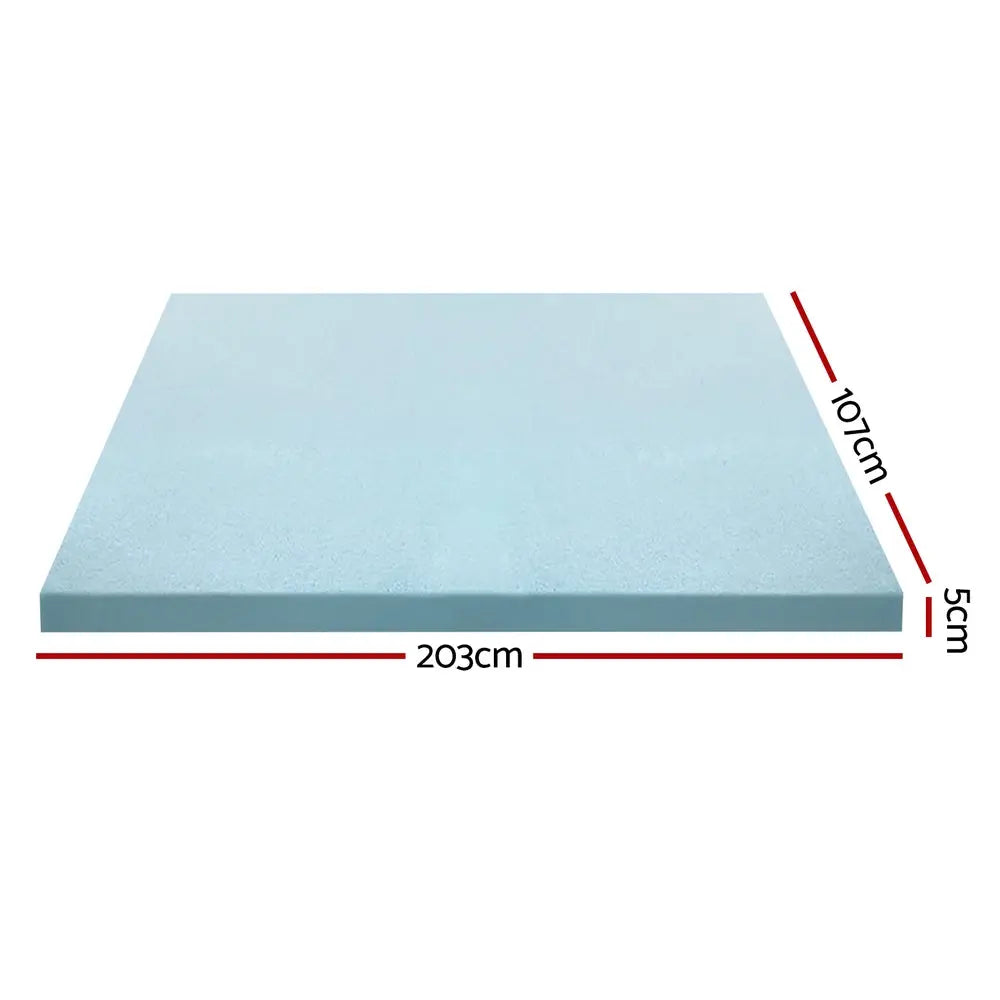 Giselle Bedding Memory Foam Mattress Topper Cool Gel 5cm King Single Wholesale Hub