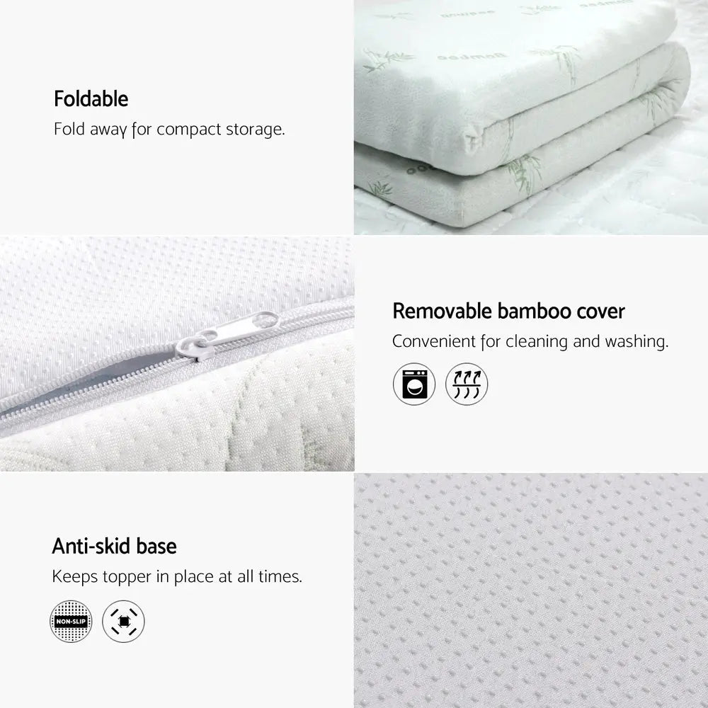 Giselle Bedding Memory Foam Mattress Topper Cool Gel 5cm King Single Wholesale Hub