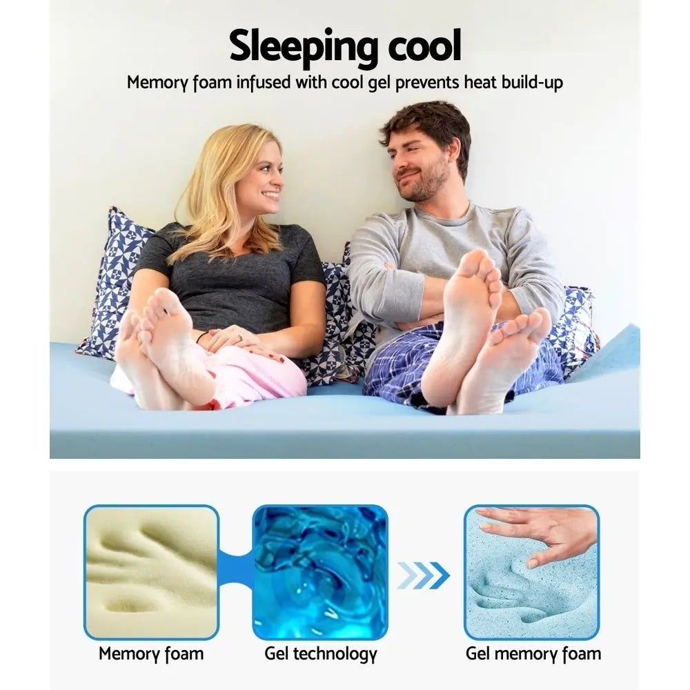Giselle Bedding Memory Foam Mattress Topper Cool Gel 5cm Single Wholesale Hub
