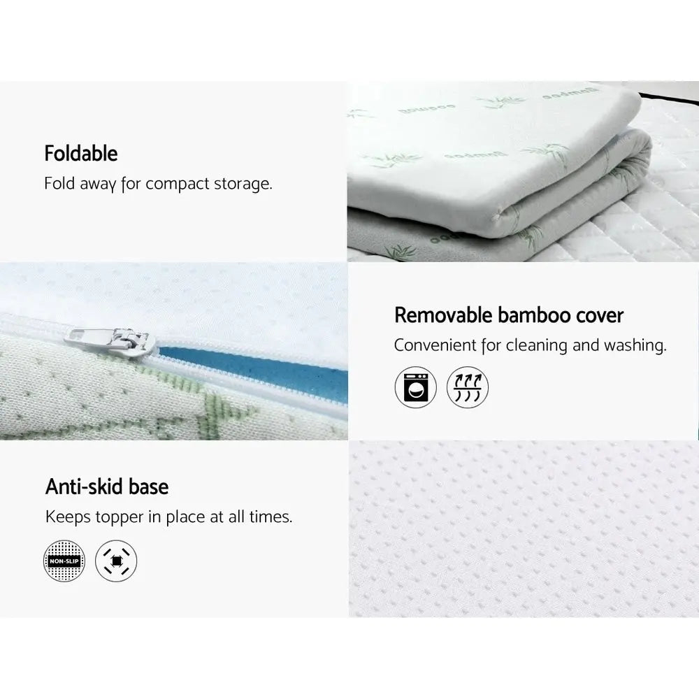 Giselle Bedding Memory Foam Mattress Topper Cool Gel 5cm Single Wholesale Hub